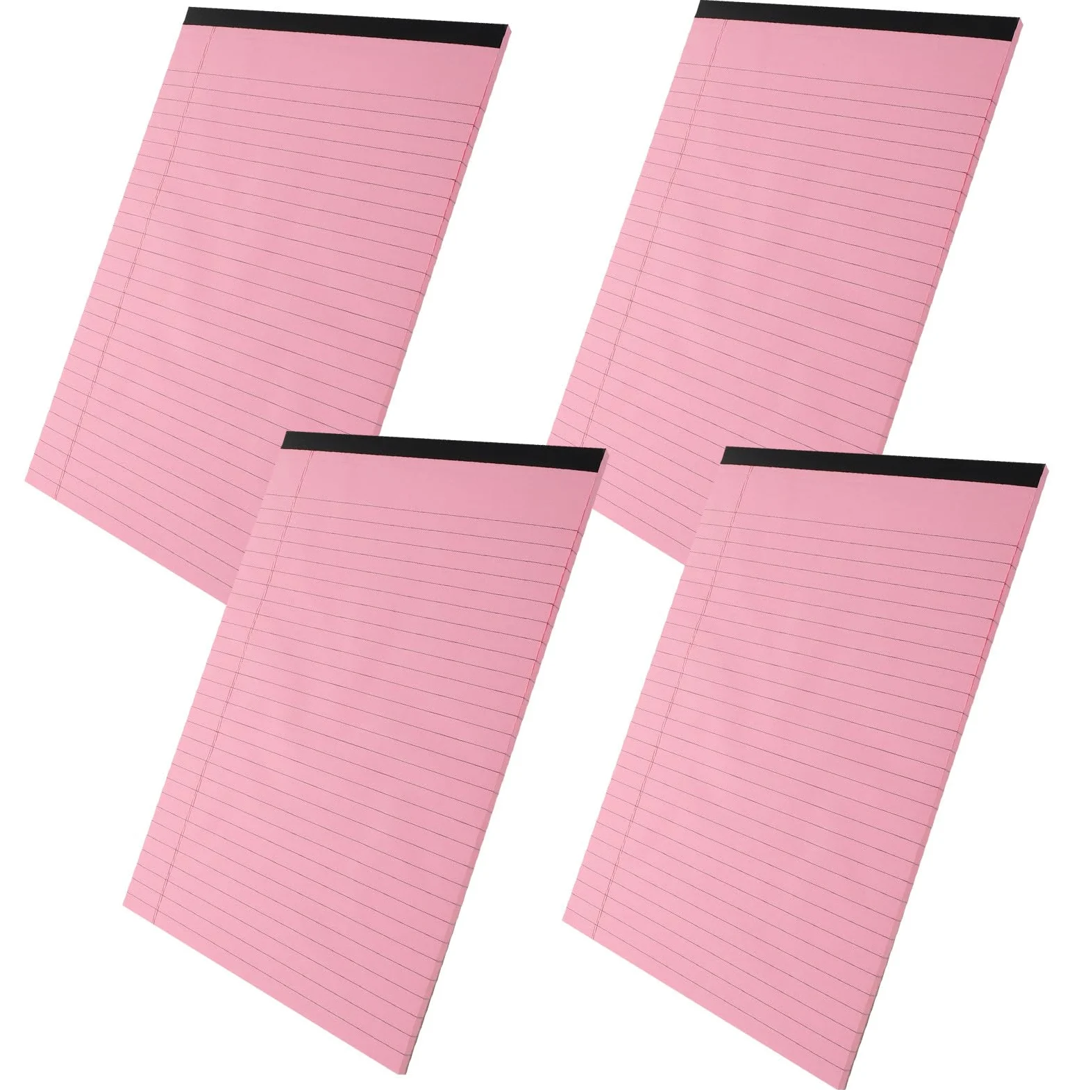 CALLARON Quaderno per Organizzazione Efficiente A4 Rosa 4 Pezzi Fogli Strappabili, Pagine Rigate e Colonne Divise in Ufficio e Lavoro