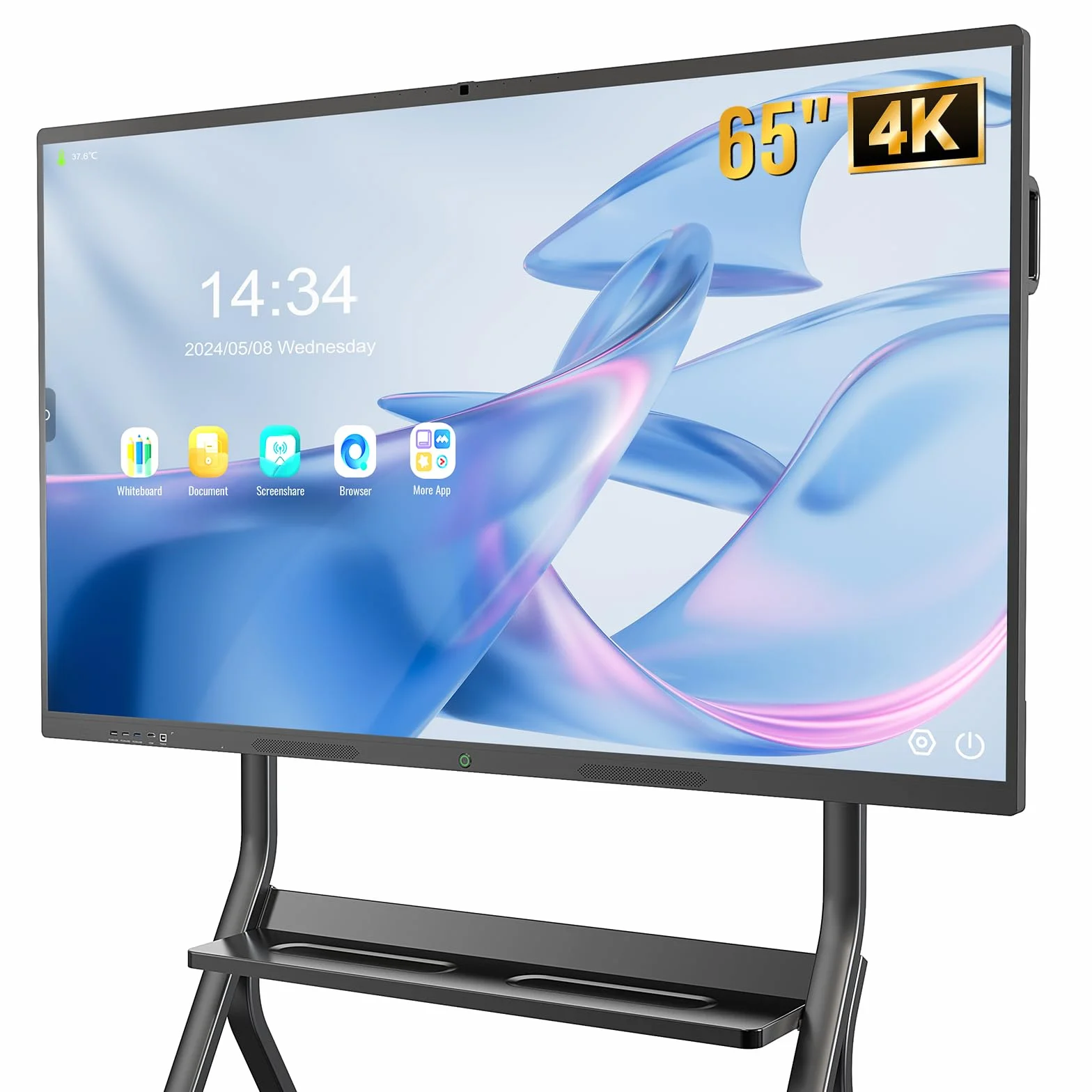 65 Pollici Smart Board, 4K UHD Interattive Lavagna Digitale Touchscreen, 8GB RAM+128GB ROM, per Ufficio, Insegnamento, Classe, Casa, Supporto Microfono/WIFI/Bluetooth/HDMI, Montaggio a Parete