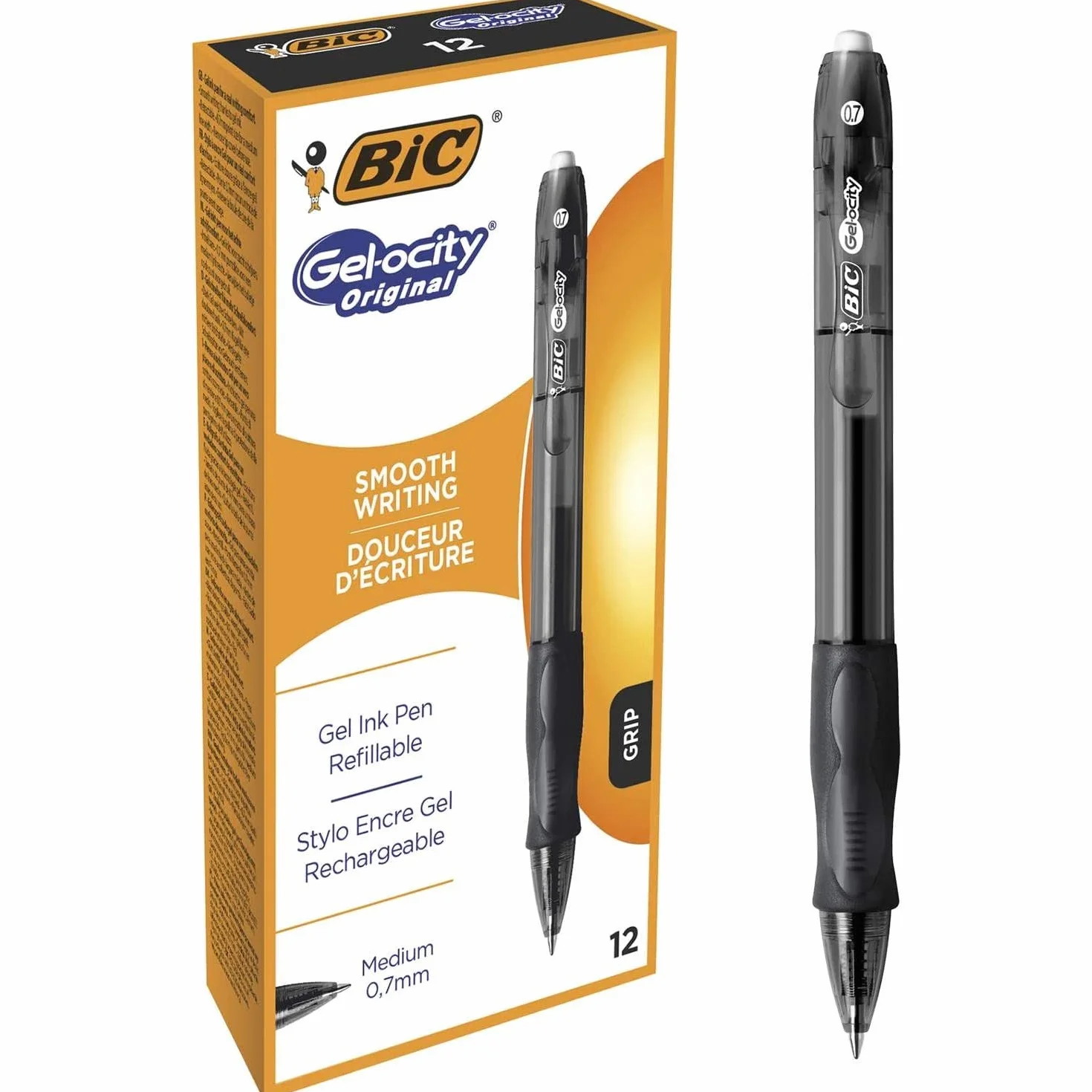 BIC Velocity Grip Matic Penna a Gel Punta Media 0.7mm Confezione 12 Pezzi