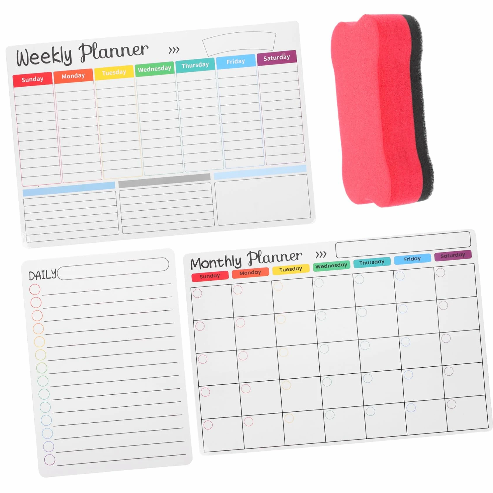 Lurrose 2sets Lavagna Cancellabile Per Frigorifero Planner Settimanale e Mensile Pennarello Lavagna Erasabile Per e Pianificazione