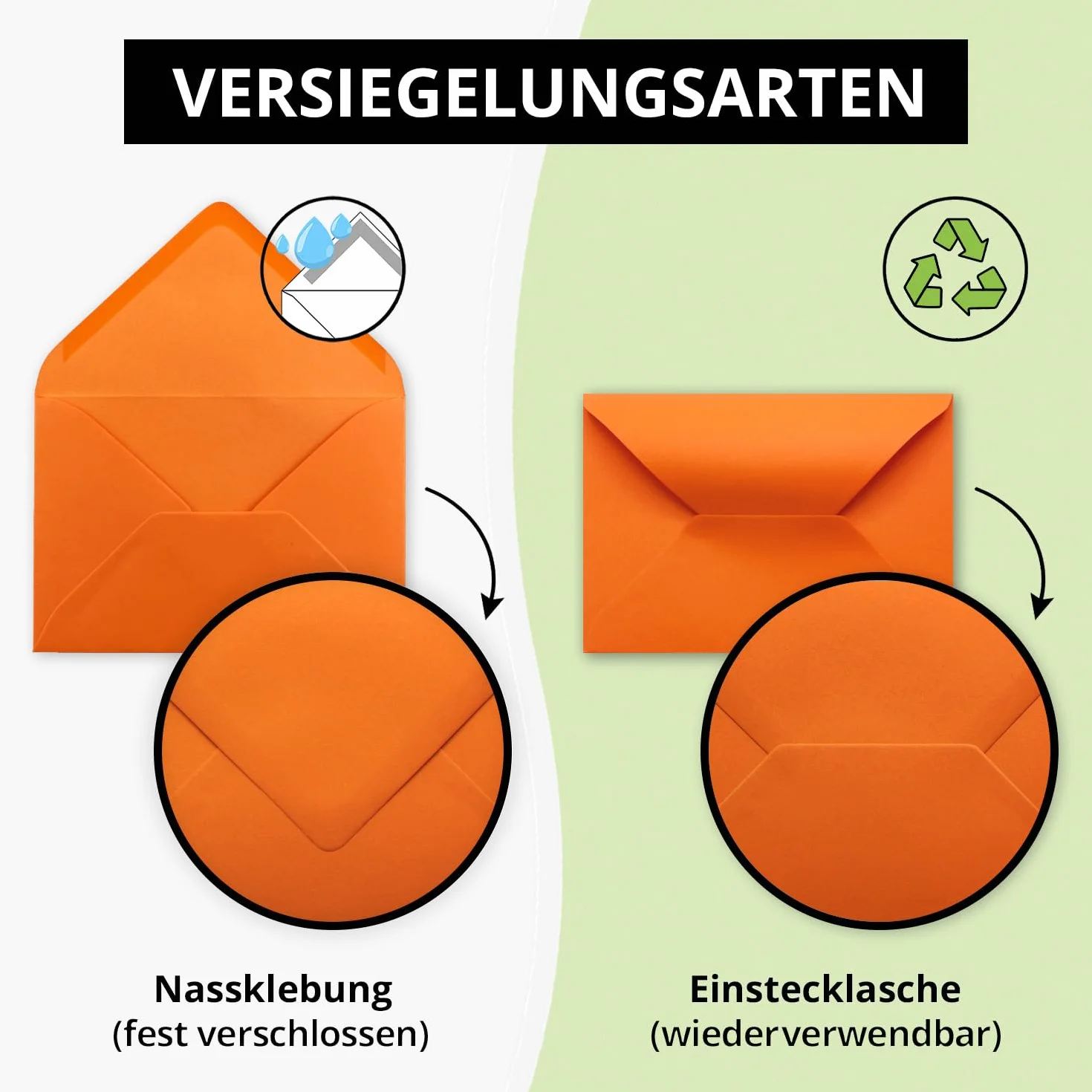 Buste da lettere 80 g/m² formato B6 175 x 125 mm chiusura adesiva 50 Umschläge Orange