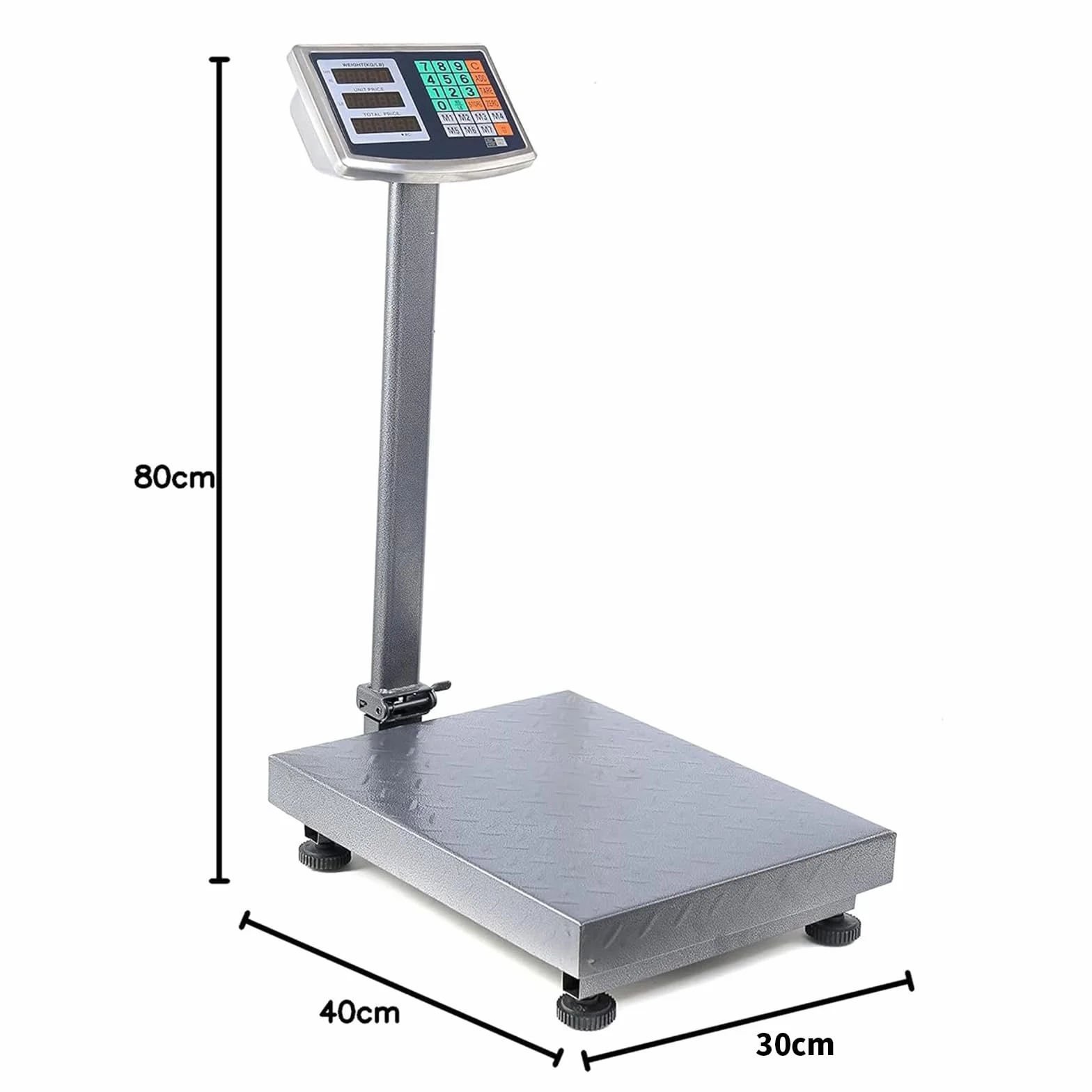 HF Bilancia a Piattaforma Digitale 150 kg Professionale 40×30 cm Display LED Batteria Ricaricabile
