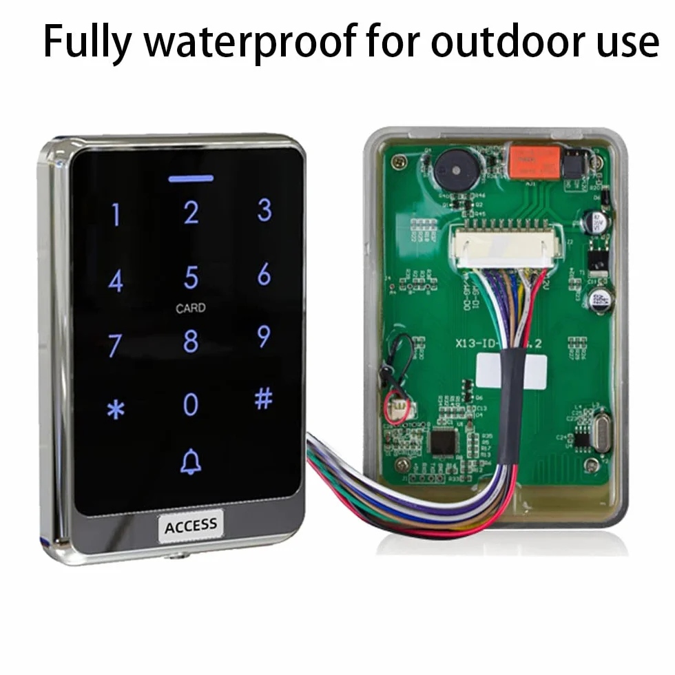 YAVIS Tastiera impermeabile all'aperto RFID Sistema di controllo di accesso, Dispositivo di verifica dell'accesso a chiave retroilluminato a tocco completo WG26/34 125 kHz Lettore di schede X13