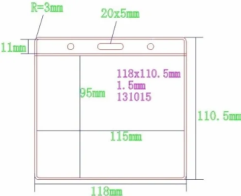 CKB Ltd Conferenza extra large Cancella distintivo di identificazione carte plastica 118x110 mm Tesserino Riconoscimento