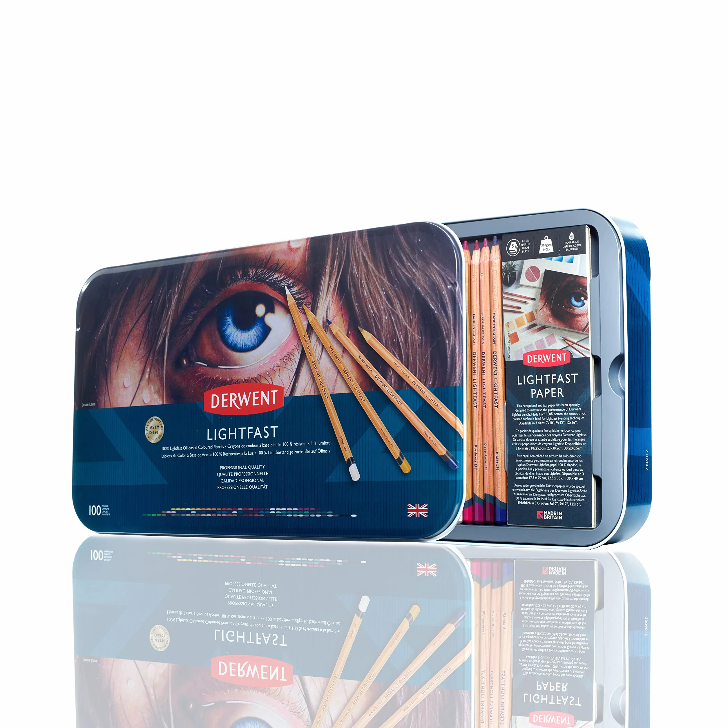 Derwent Lightfast Set di 100 Matite Resistenti alla Luce con Anima Rotonda da 4 mm, Resistenza Elevata del Nucleo e Consistenza Cremosa, Adatte al Disegno e alla Colorazione