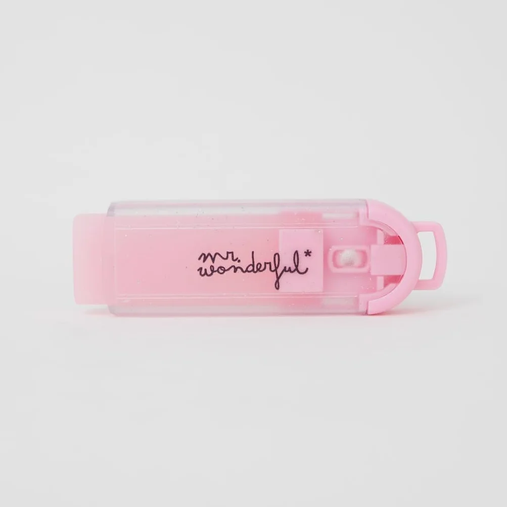 Mr. Wonderful Gomma da cancellare con custodia dosatrice Glitter rosa