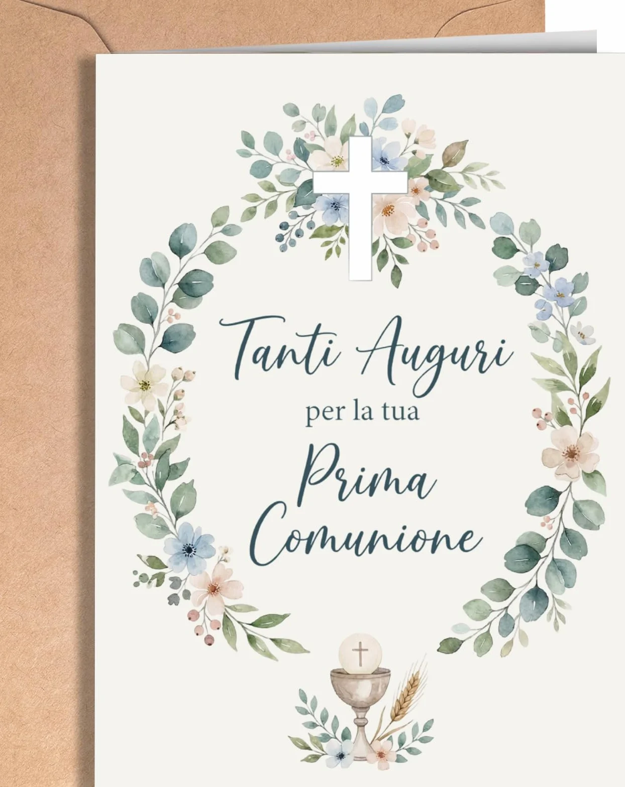 Biglietto Prima Comunione per Bambina o Bambino – Bomboniere Comunione con Porta Soldi, Biglietto di Auguri Religioso