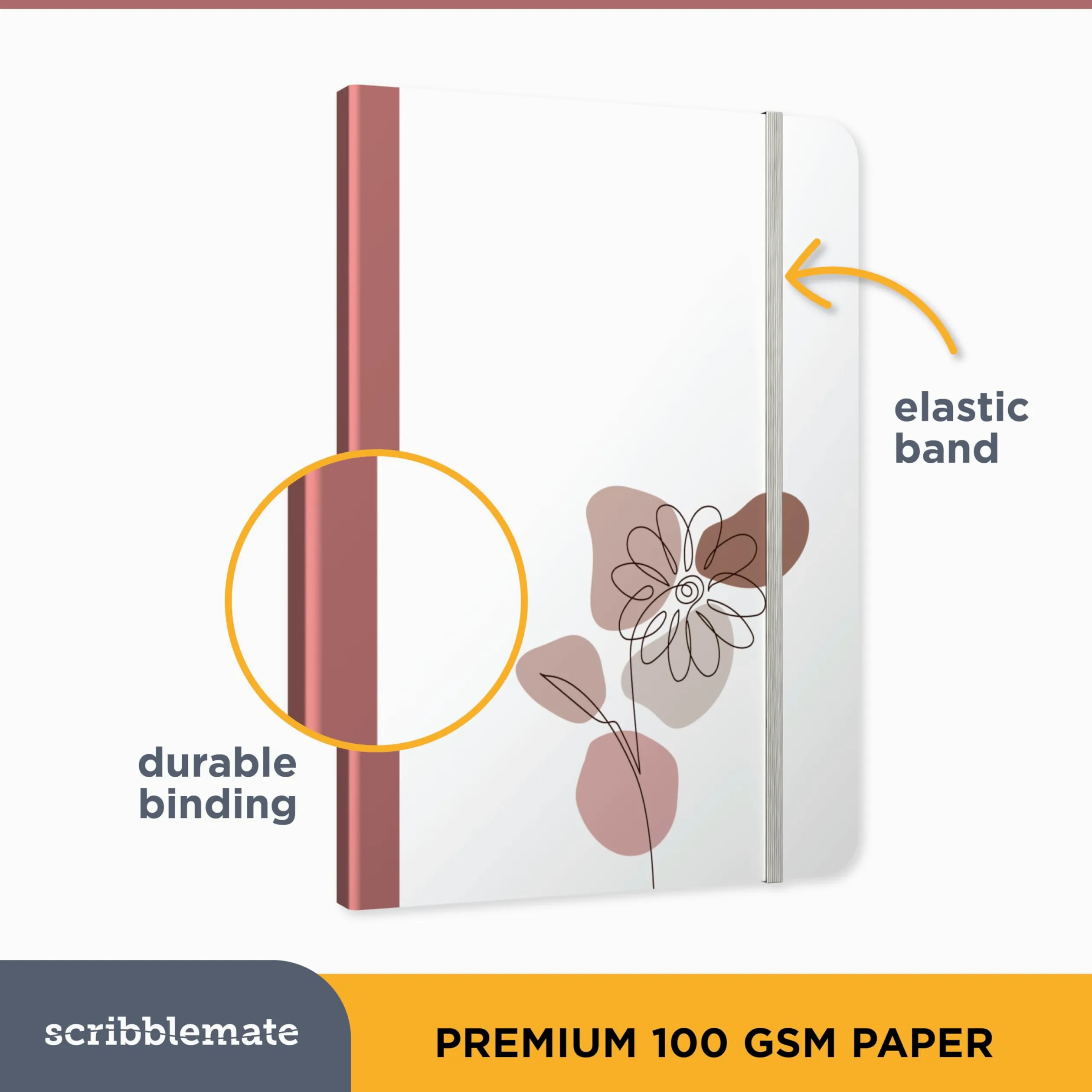 Taccuino a righe, formato A5, a righe, per donne e uomini, 160 pagine, medio 14,6 x 20,25 cm, carta di alta qualità da 100 g/m², diari con copertina rigida per scrivere e prendere appunti (1