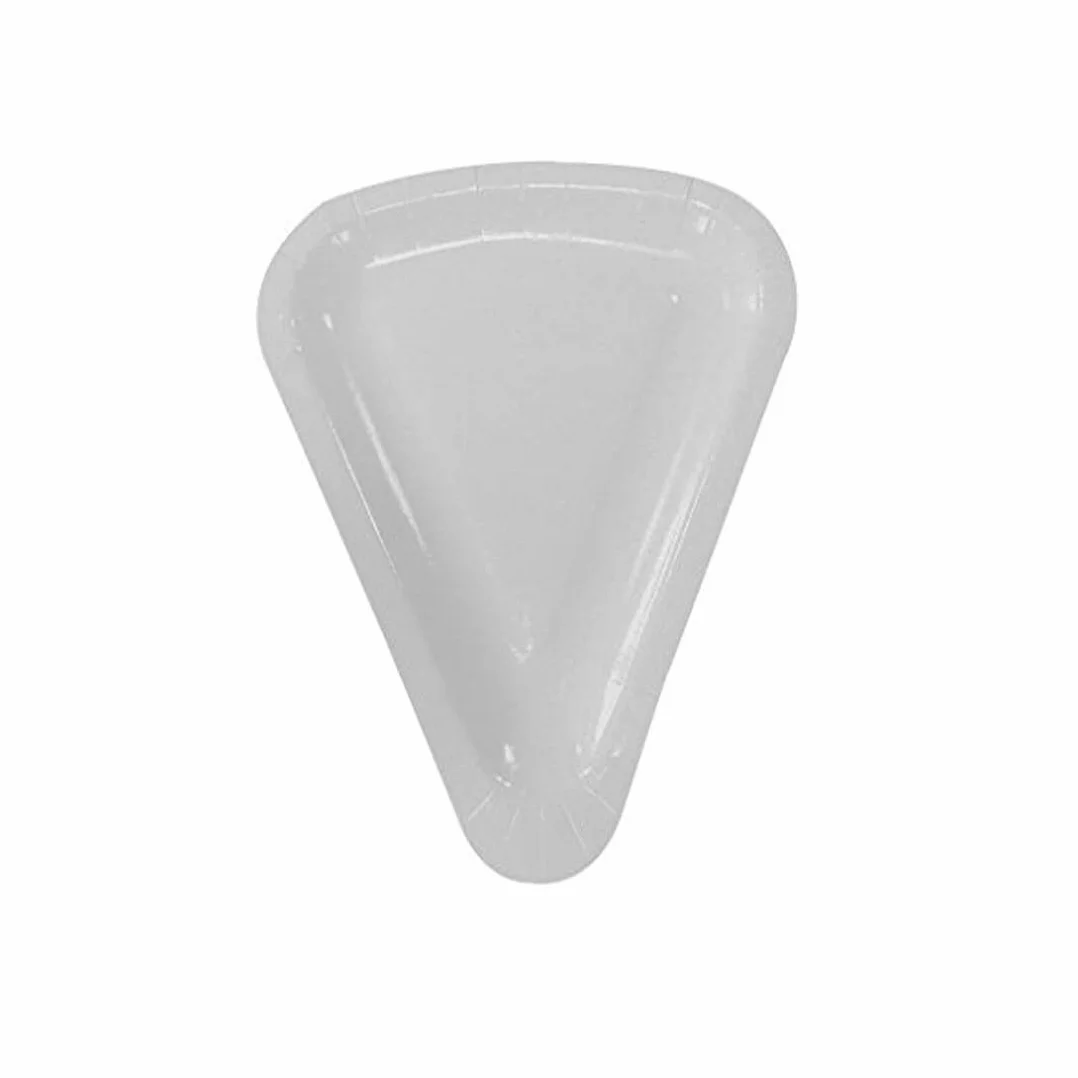 MAQA Piatti pizza triangolari 26.5x20 cm Piatto trancio di pizza in cartoncino bianco Vassoio in carta per alimenti asporto 1/8 pizza