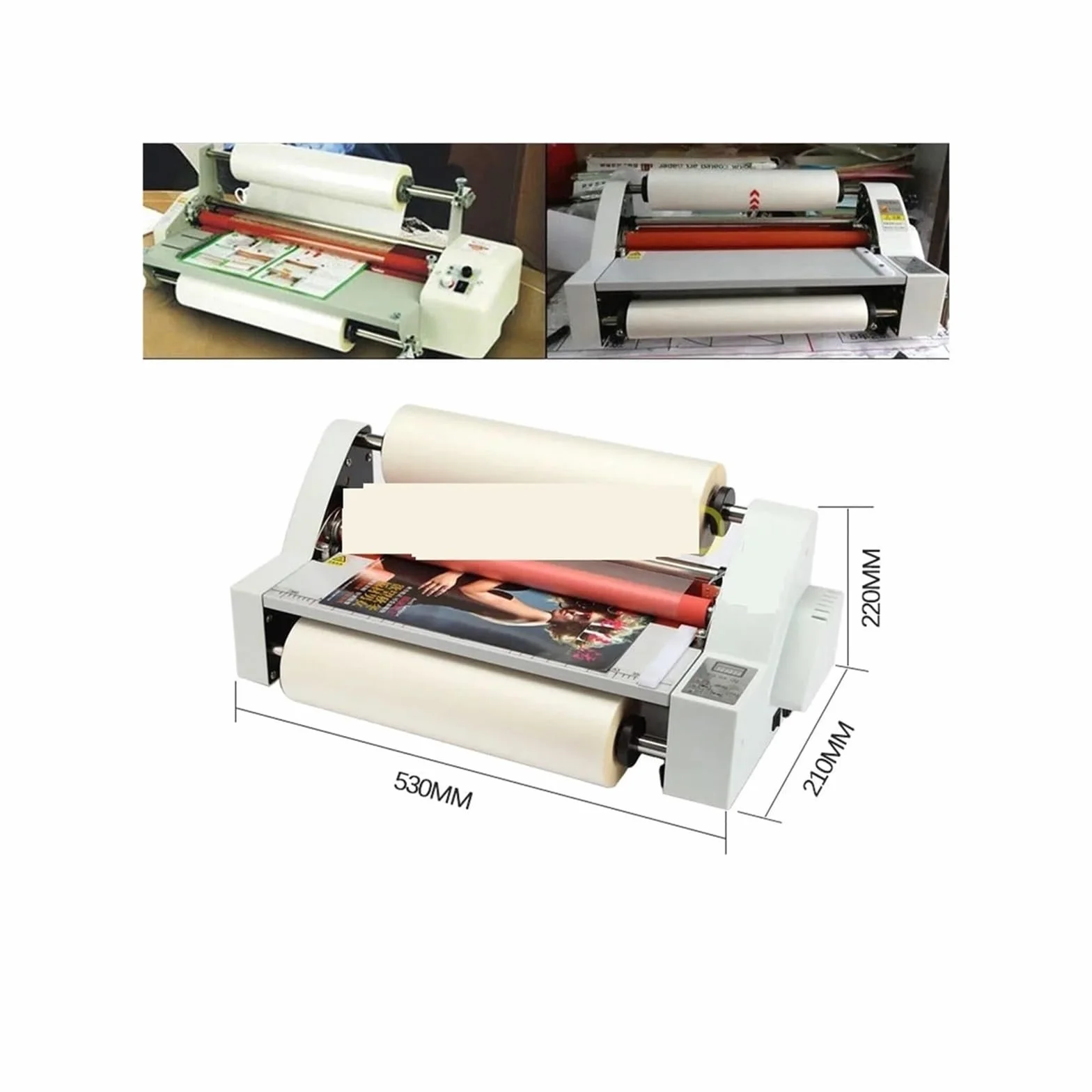 V350 Laminatore a caldo e a freddo Macchina for laminazione a caldo a quattro rulli Controllo elettronico della temperatura Velocità regolabile Per ufficio, scuola