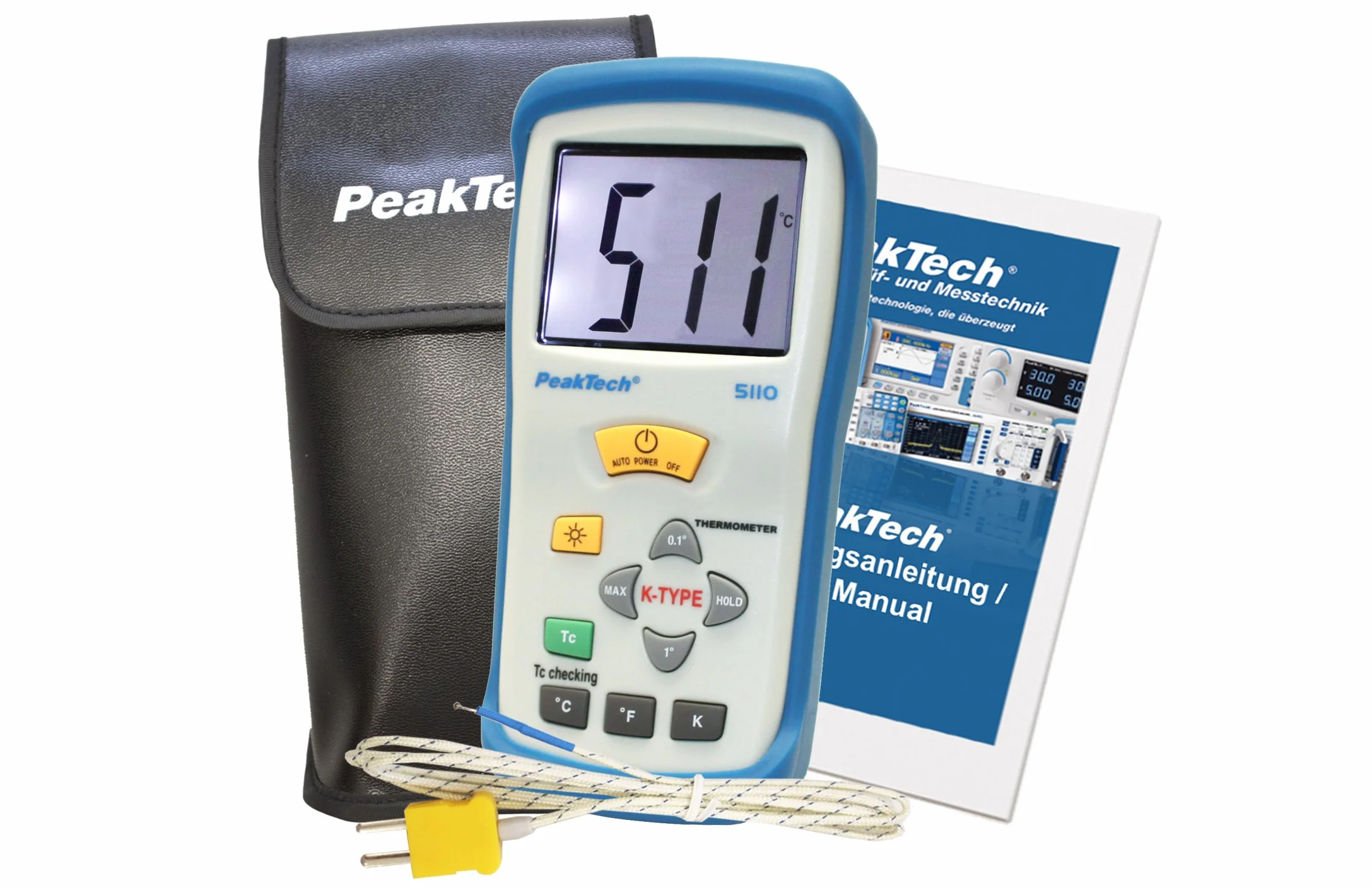 PeakTech Termometro digitale 1 canali -50°C +1300°C tipo K Sonda P 5110