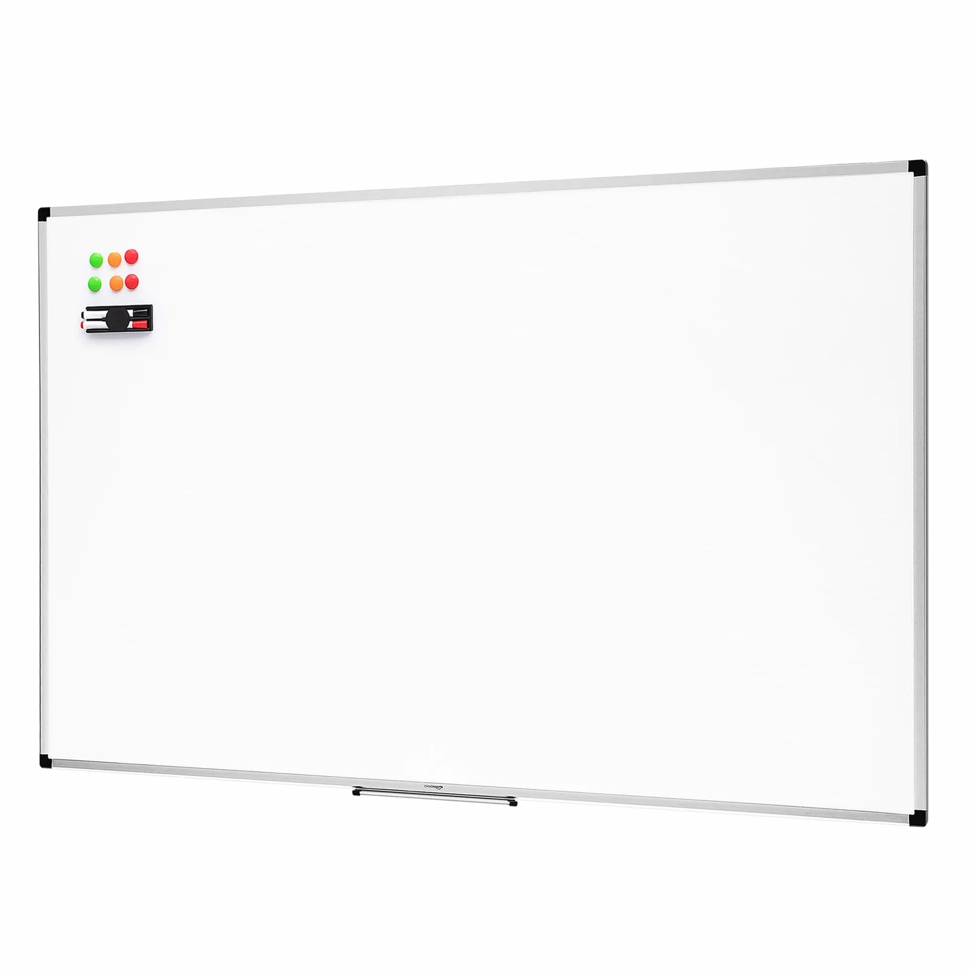 Amazon Basics Lavagna Bianca Magnetica 90cm x 60cm Cornice Alluminio Montaggio a Parete