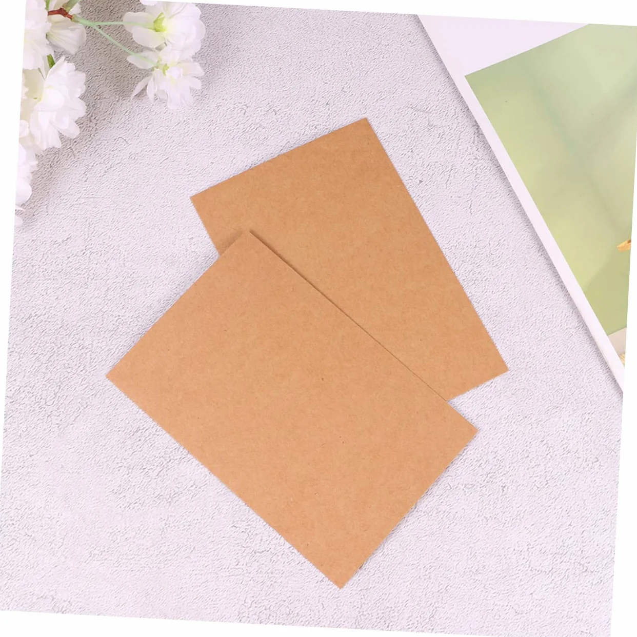 Biglietti di Auguri Vuoti in Carta Kraft 200 Pezzi Stile Classico | Cartoline Bianche per Scrittura Liscia su Superficie Piana, Formato DIY per Messaggi e Lettura