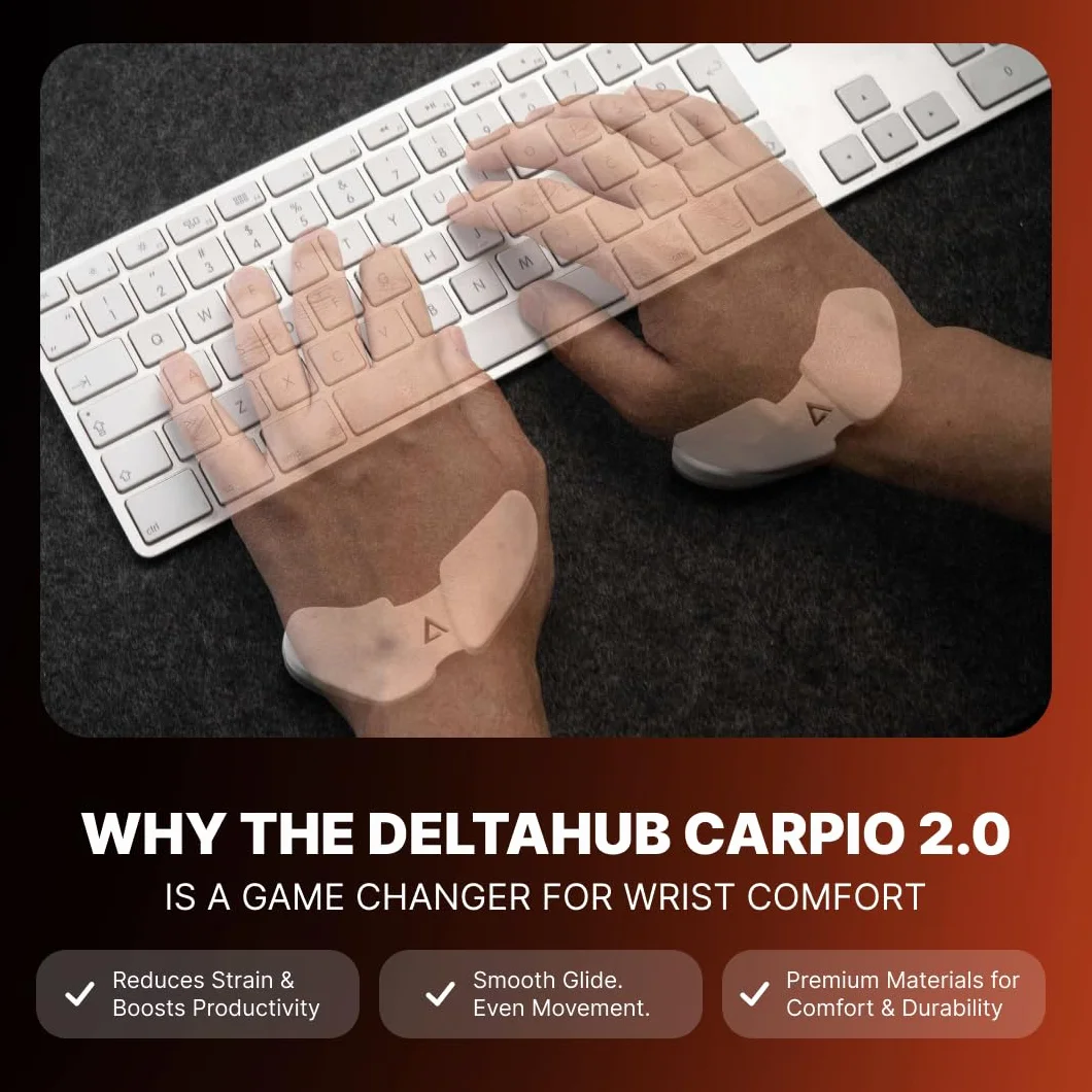 DELTAHUB Carpio 2.0 Poggiapolsi ergonomico per mouse destrorsi per tunnel carpale sollievo dolore anti-fatica