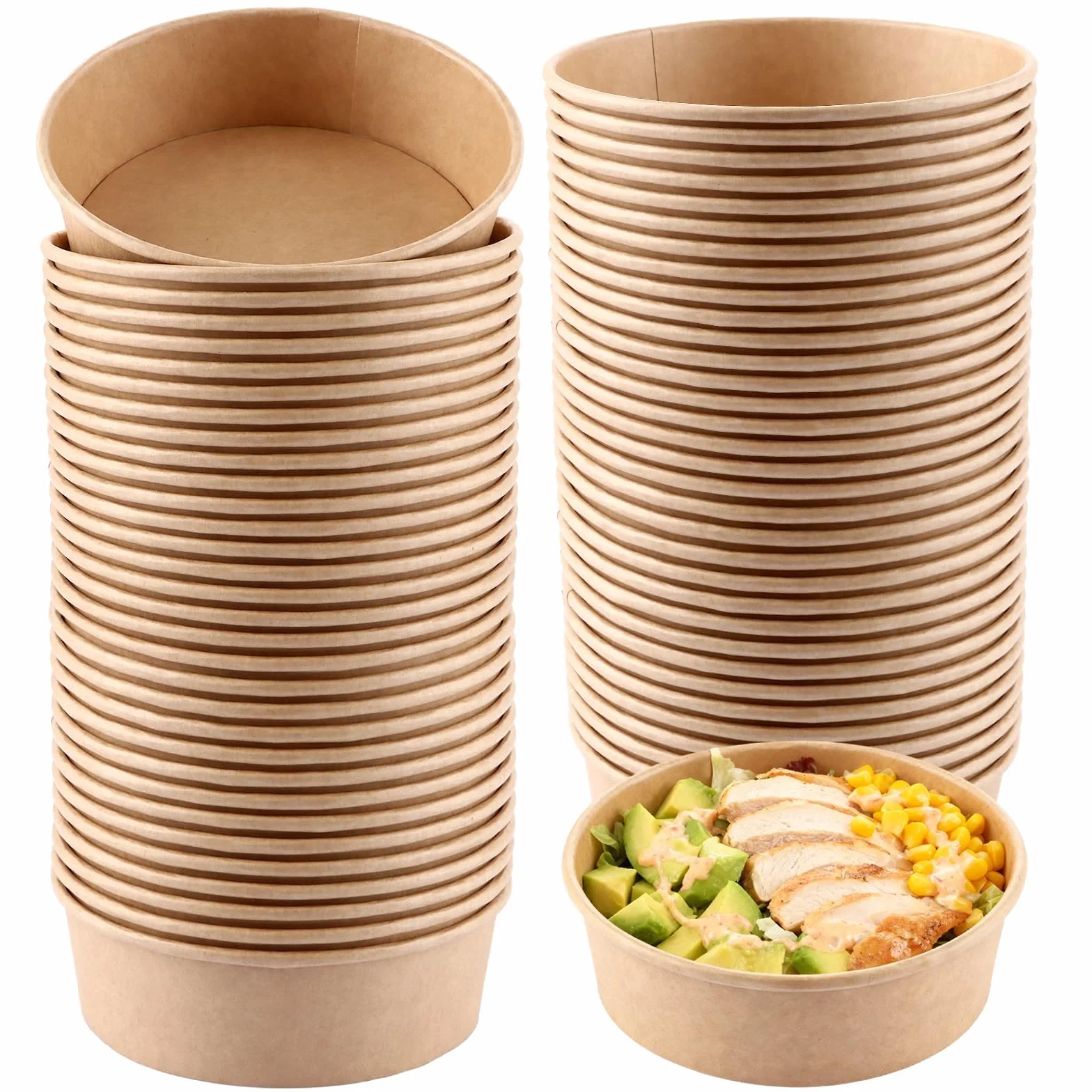 Ciotole per insalata 500 ml cartone PE resistente