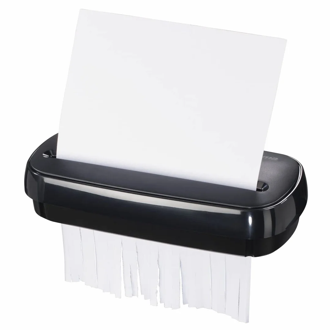 Hama - Distruggi documenti elettrico Basic S6, taglio a striscia, 8 lt, nero