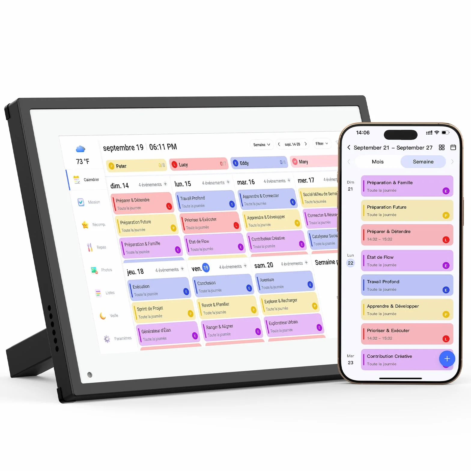 NEWYES 10,1" Calendario Digitale da Tavolo 2026, Agenda Familiare con Touchscreen Interattivo e Cornice Digitale Adatta per Camere da Letto, Cucine e Uffici, ADHD Planner