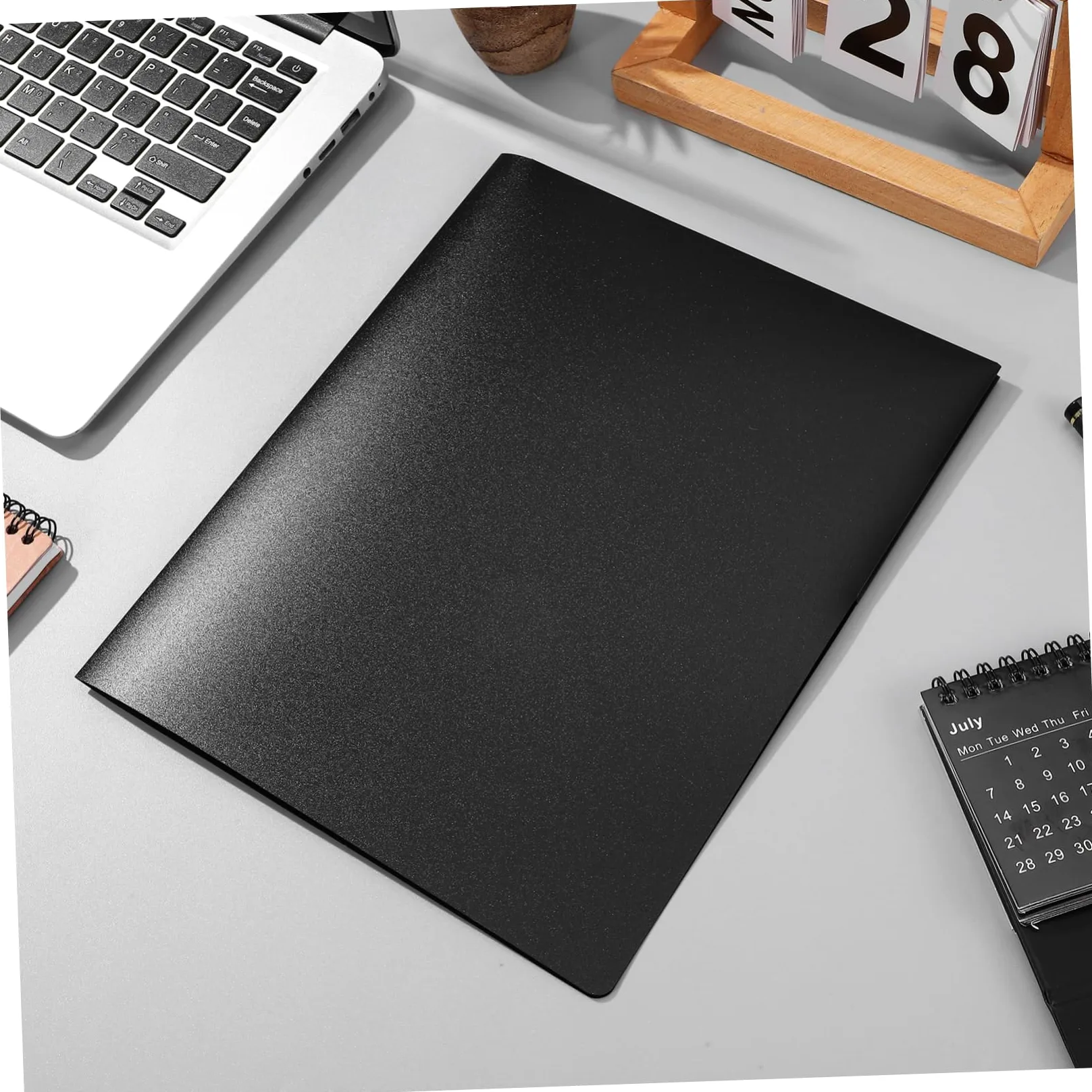 Artibetter Cartelle Nere in Plastica con Doppia Tasca Set da 12 Pezzi e Portabiglietti da Visita, Leggere e Portatili per L'organizzazione di Documenti in Ufficio e Scuola