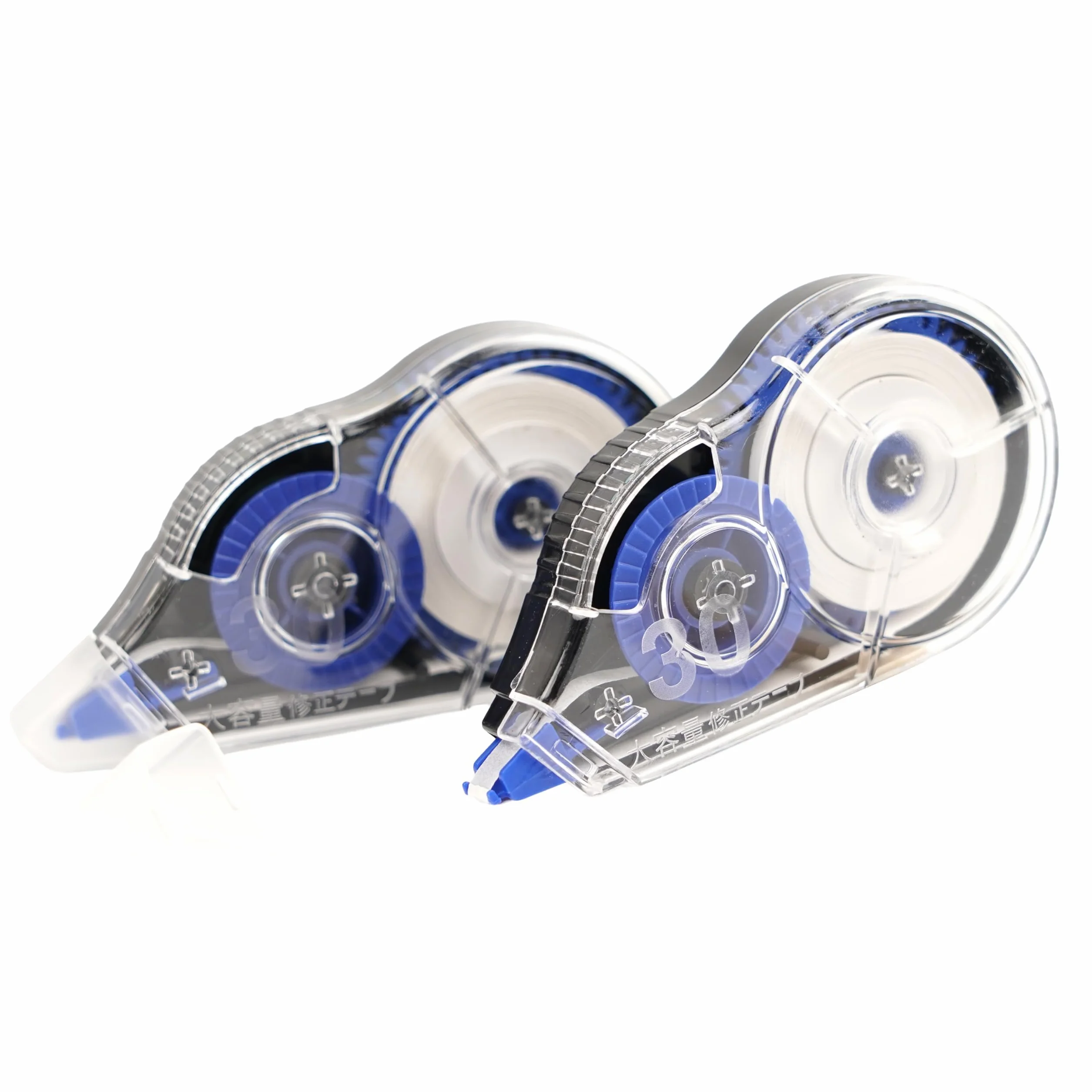Set 2 Correttori a Nastro 30 m – Correzione Precisa, Bobina Visibile, Design Ergonomico, Nastro Bianco Coprente