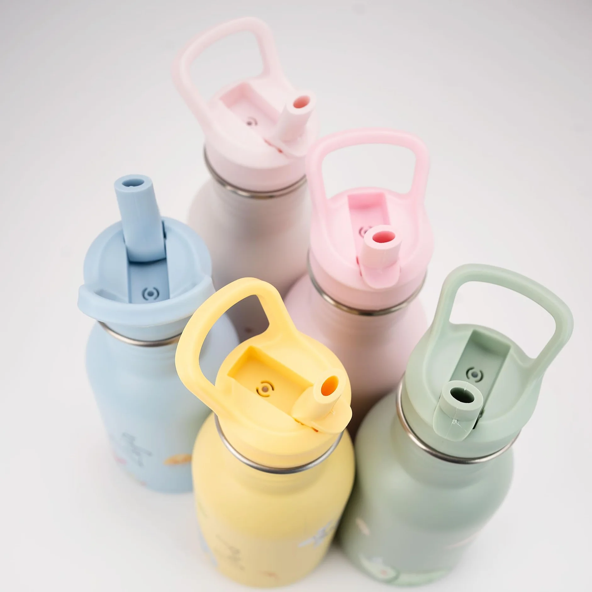 J.Børn Butelka personalizowana ze słomką dla dzieci 350 ml stal nierdzewna