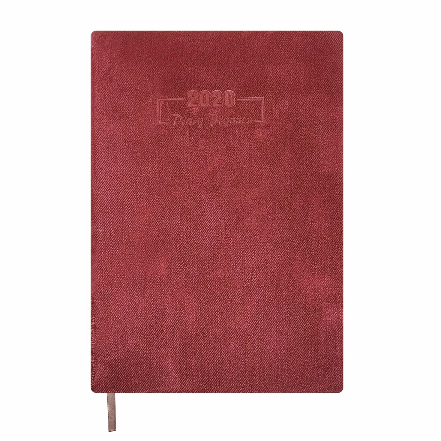 Agenda giornaliera 2026, formato A5, con copertina in morbido velluto, pagine 80 g/m², agenda 365 giorni, per ufficio, uso personale, Capodanno e regali aziendali (marrone)