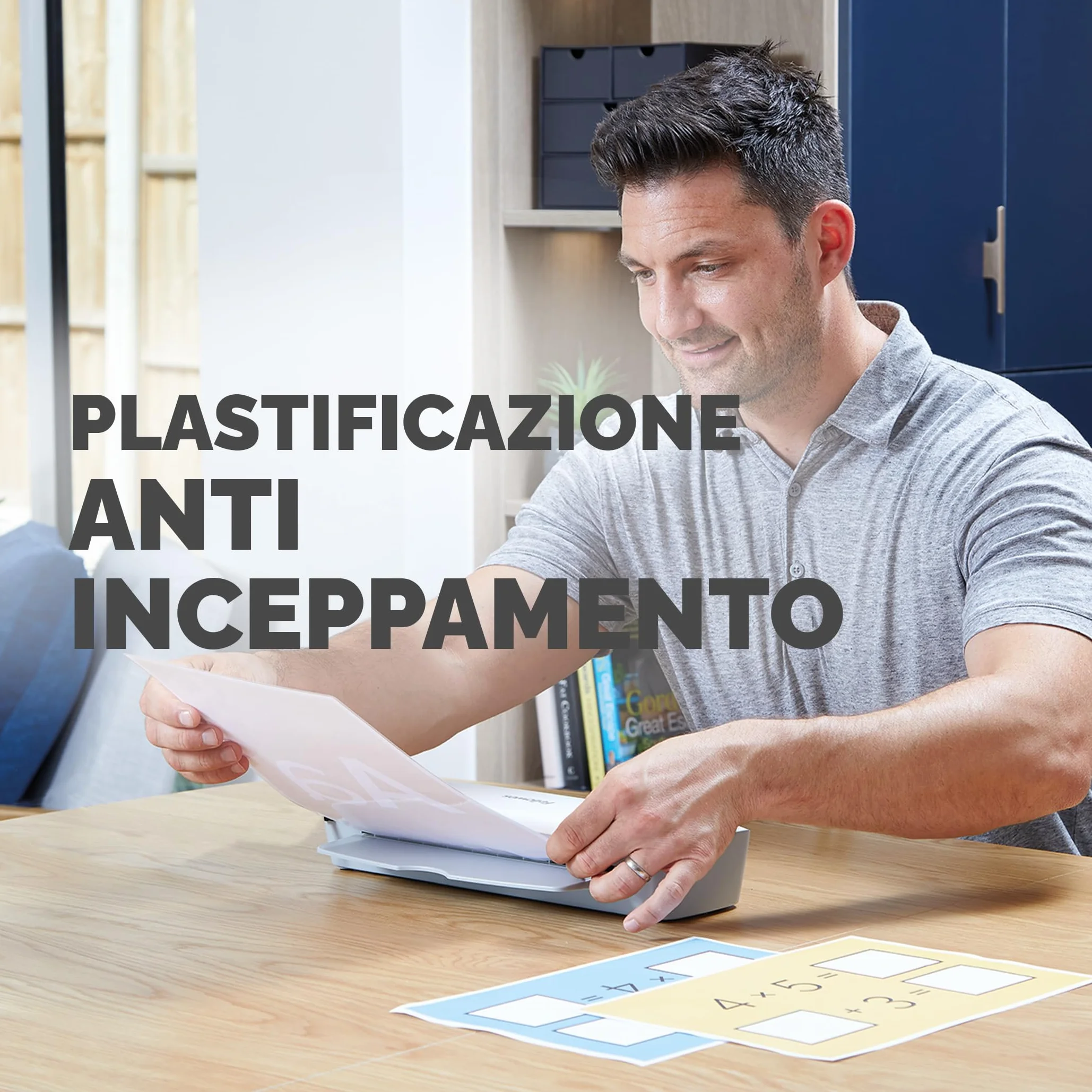 Fellowes plastificatrice Ion A4, formato A4, fino a 125 micron, per casa e ufficio, plastificatrice con leva di sblocco e modalità riposo, riscaldamento in 4 minuti, incluso starter pack di 10 pouches