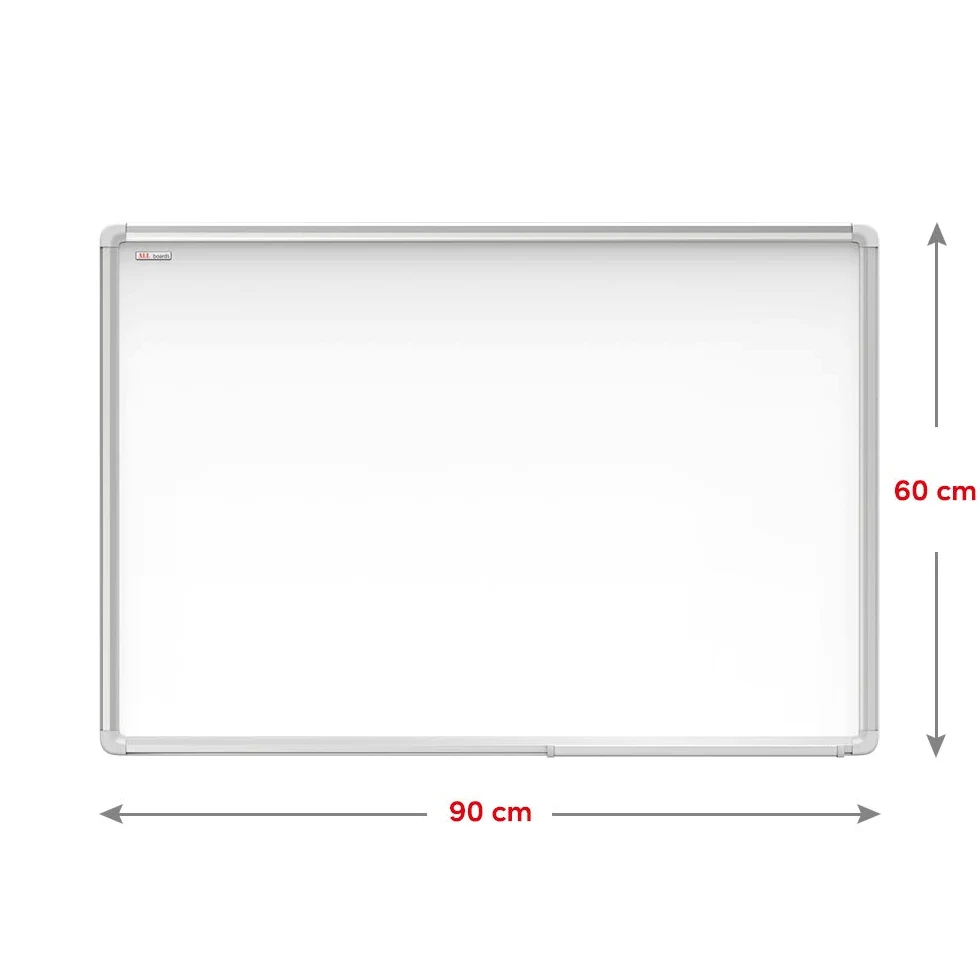 ALLboards Lavagna Bianca Magnetica con Cornice in Alluminio EXPO 90x60cm Scrivibile e Cancellabile a Secco, a Parete