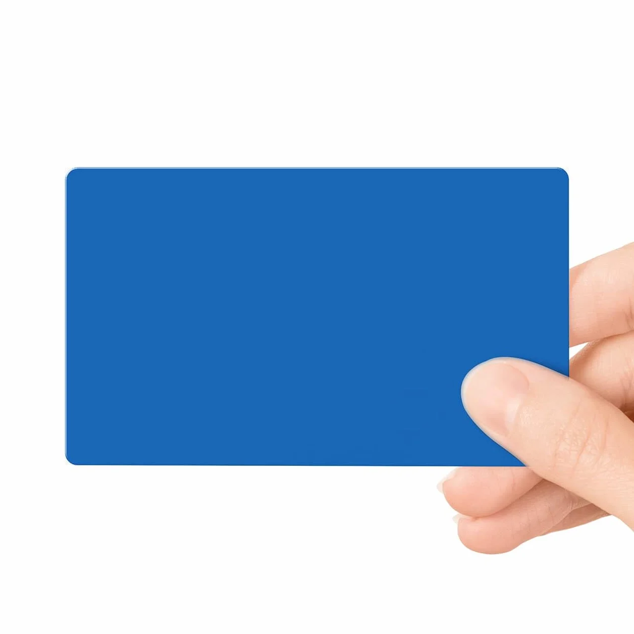 CKB LTD - Confezione da 100 carte di credito in PVC, 760 micron, standard CR80, dimensioni 86 x 54 mm, stampabili, ideali per sovrastampa su qualsiasi stampante desktop per carta d'identità (blu