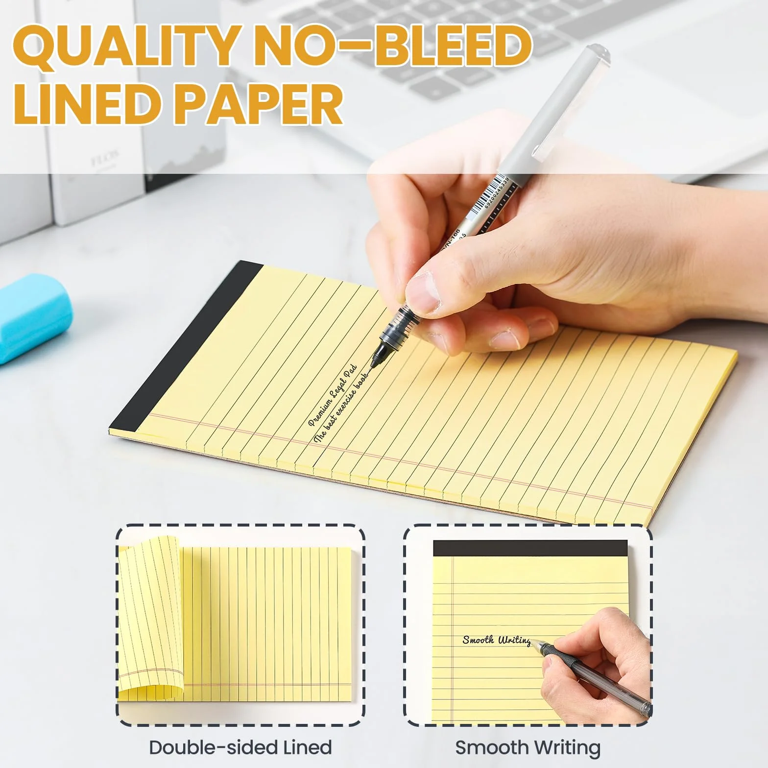 VITEVER Small Note Pads 5x8, 7 Pack Narrow Ruled Legal Pads, Perforated Lined Note Paper for Study Office