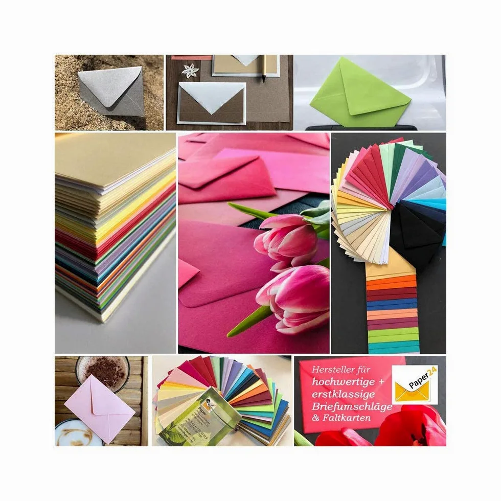 Mini buste, 60 x 90 mm, per biglietti da visita, colore crema delicato, 100 buste