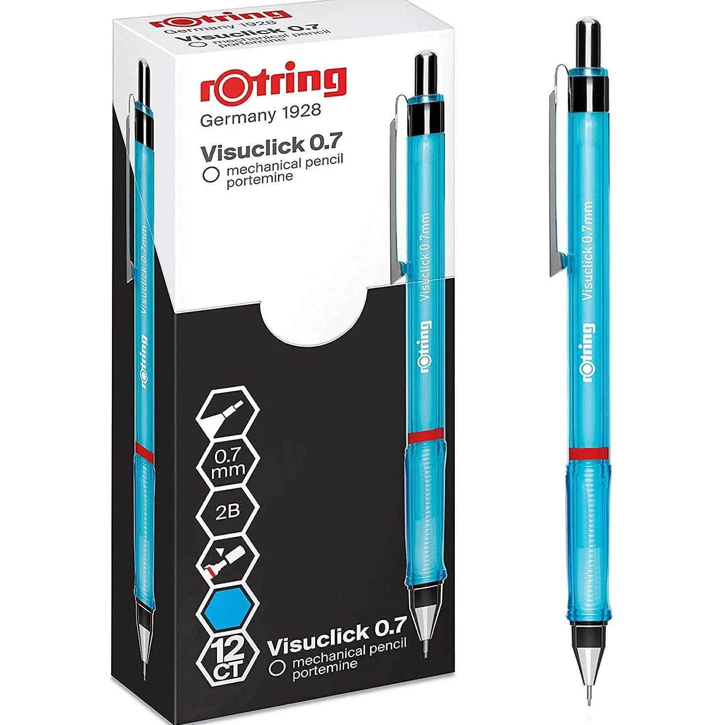 Rotring Visuclick matita portamine 0,7 mm Mina 2B 12 pezzi