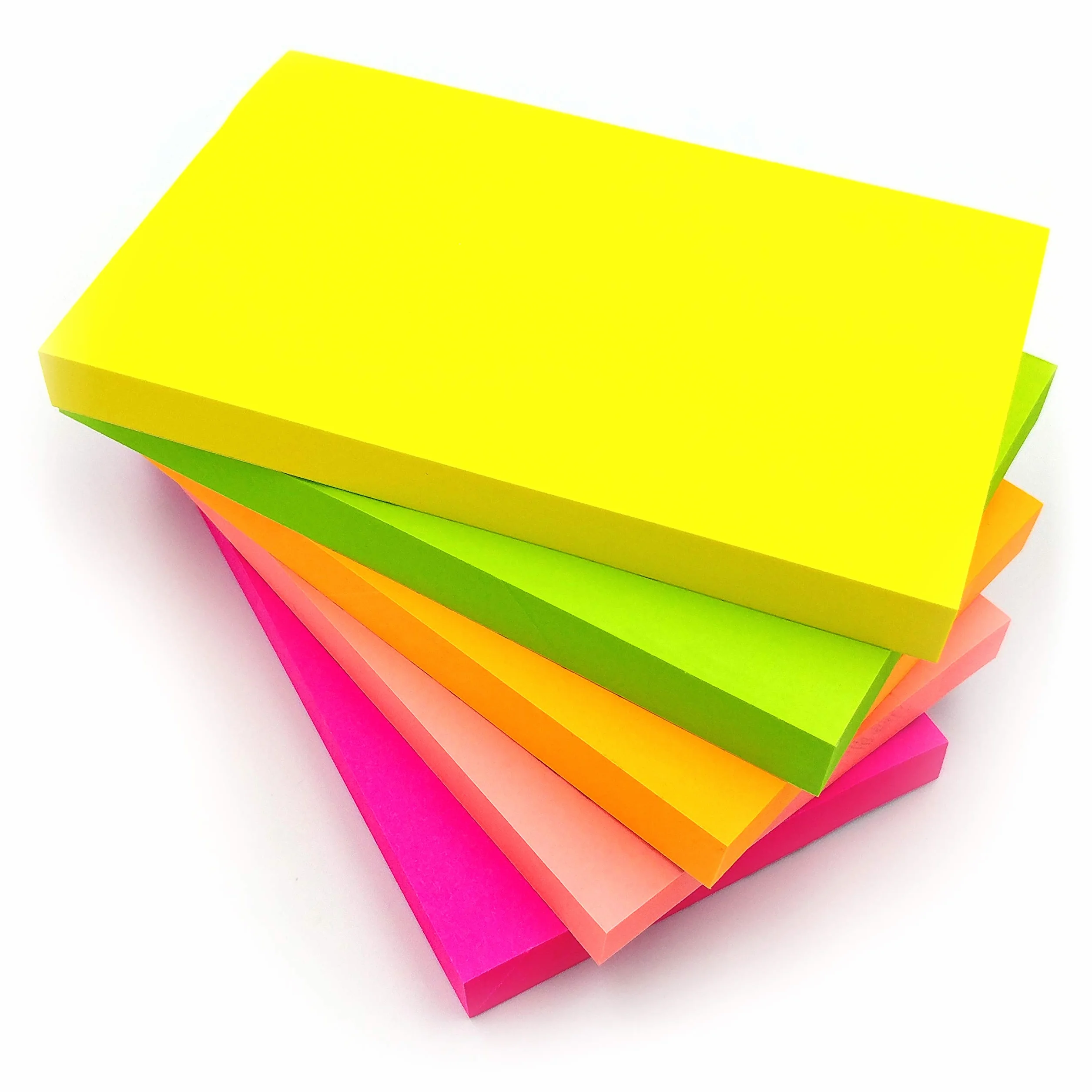 Evergreen Goods 24 pad Neon adesivi rimovibili | 100 fogli per pad - 76 x 127 mm | Colori fluorescenti assortiti (giallo, rosa, verde, arancione, pesca) | promemoria, liste di controllo