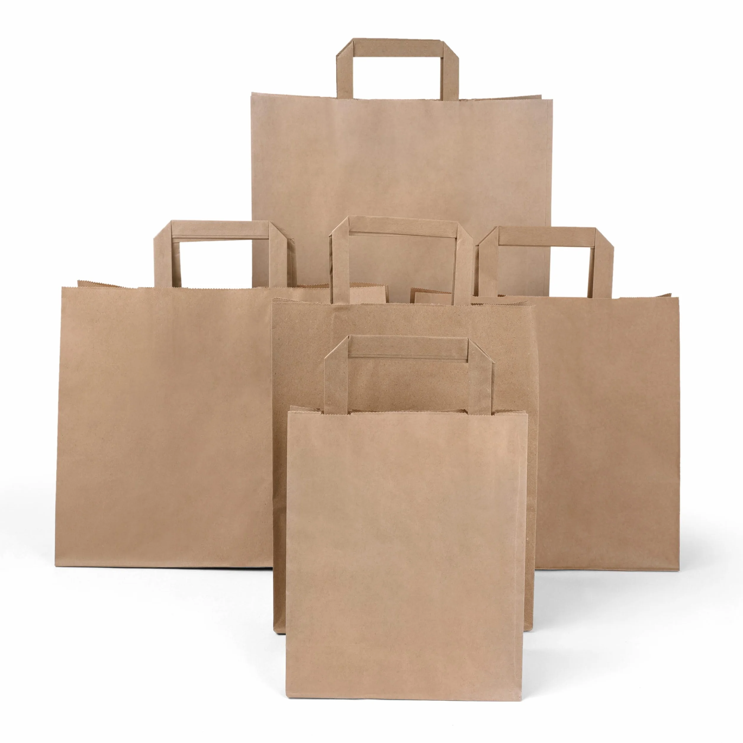 Inoverse 250 Borse in Carta Kraft con Manici, 26x17x25 cm Sacchetti Regalo Marroni