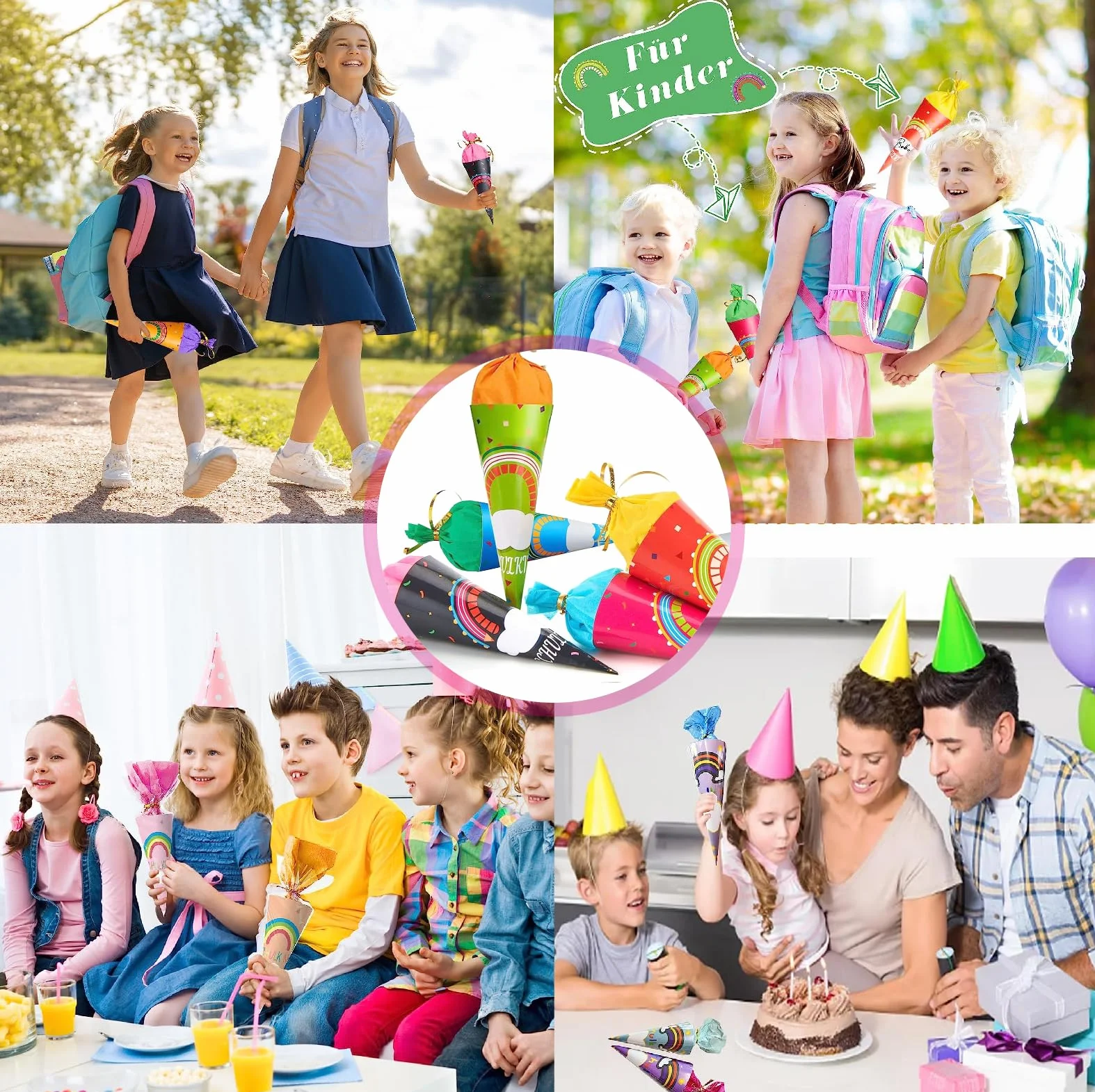 ANROI Geschwister Schultüten 18er Pack 25 cm