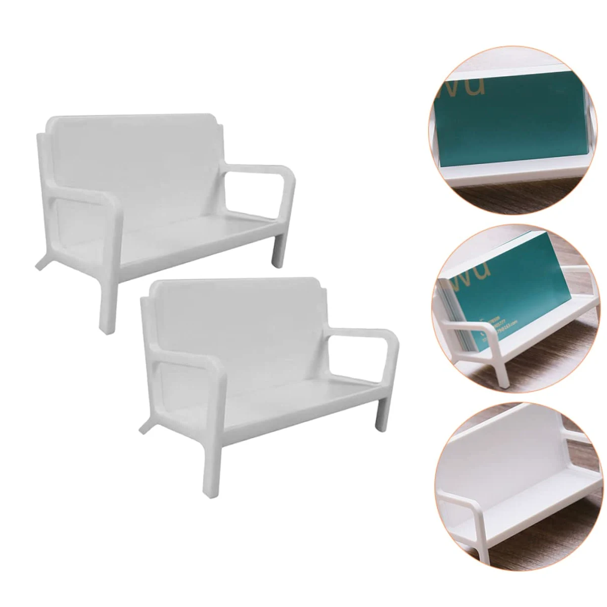 Tofficu 3 Set Di Eleganti Porta Biglietti Da Visita in Materiale Abs Espositore Per Biglietti Da Visita Per Scrivania Porta Biglietti Da Visita Multipli Organizer Per Ufficio 2 Pezzi * 3