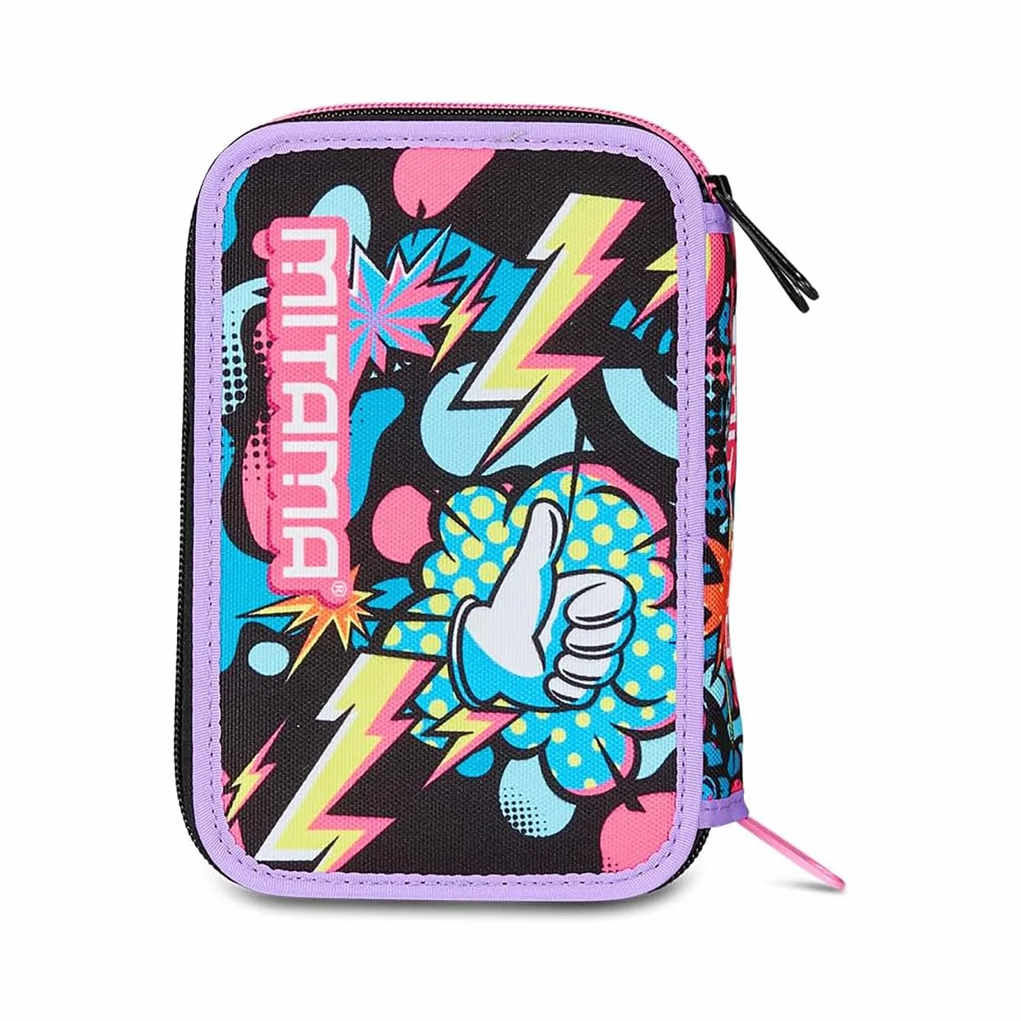 Mitama Astuccio Scuola 3 Scomparti, TRIPLO MANGA EFFECT, Contenuto 47 pz, Completo di Matite, Pennarelli, Portapenne Scuola Elementare Bambina, 064523-000