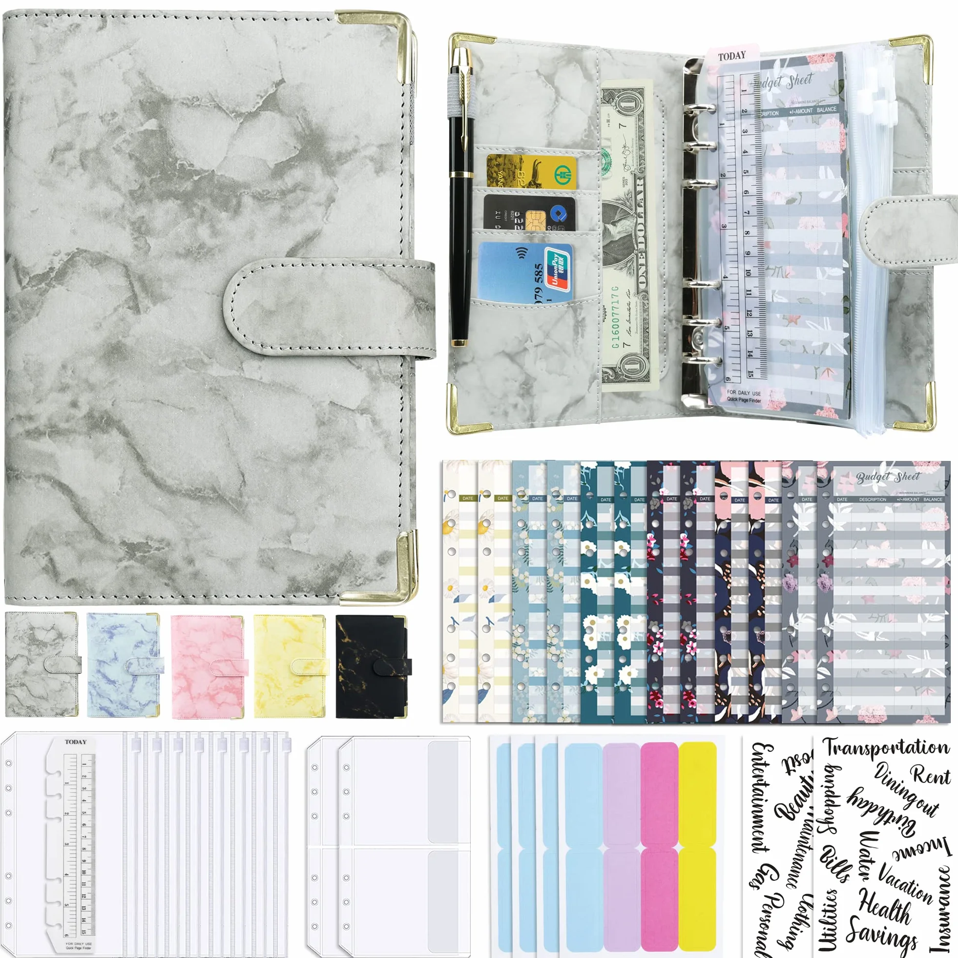 Budget Binder Cash Envelopes Set 28 Pieces Money Organiser for Saving