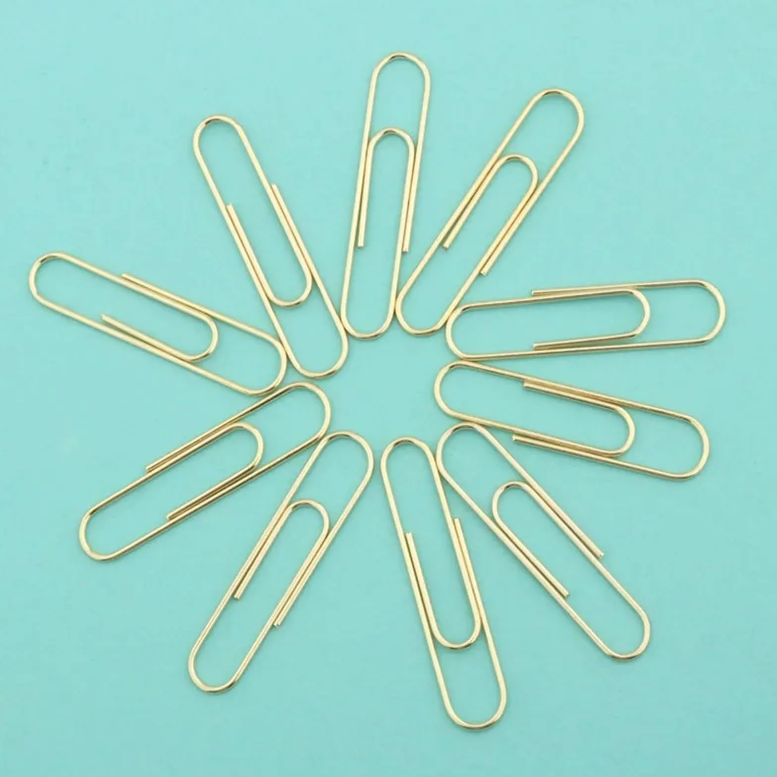 Fermagli di Carta 10Pcs 15/28/33/50mm Notebook Memo Pad Bookmark Binder Paperclips Accessories Paper Clips Binding Supplies Student Office Stationary(Golden -50mm)