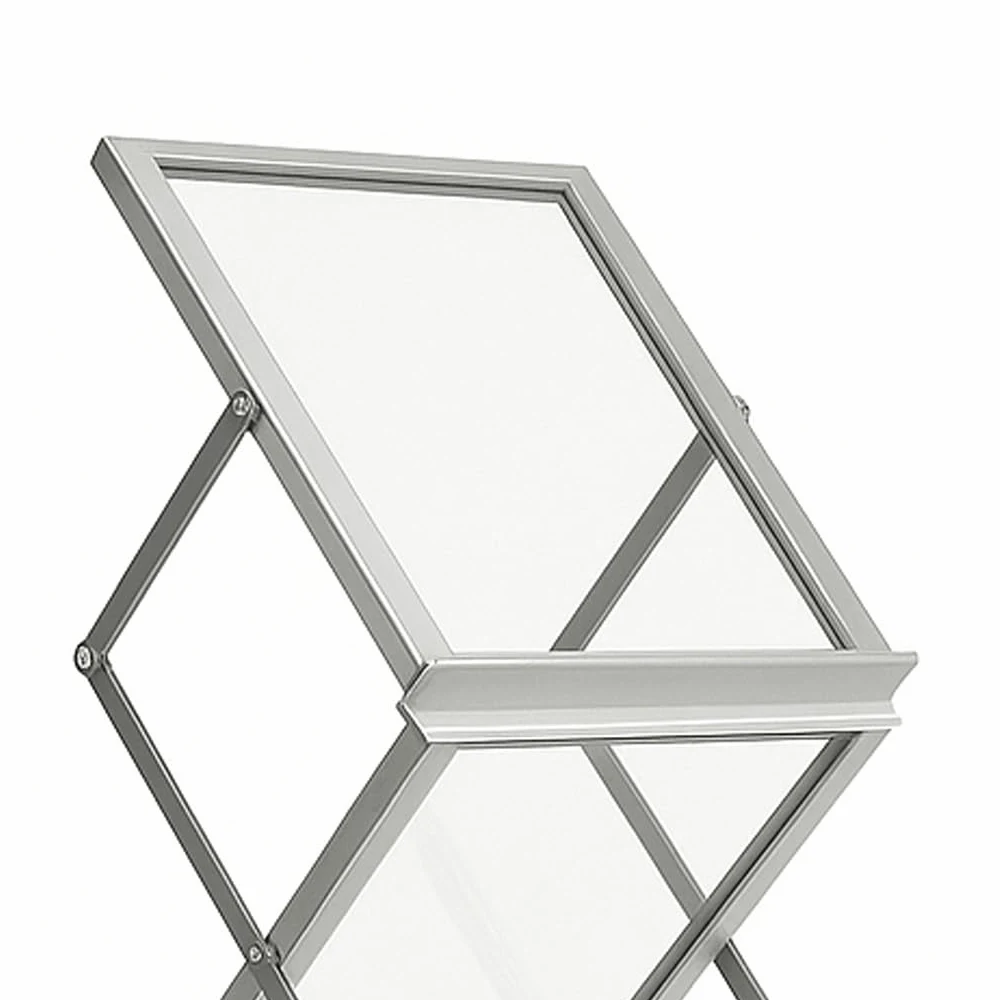 Espositore Pieghevole DIN A4 | Con Valigia da Trasporto, Supporto in Acrilico per Dépliant, Brochure, Riviste e Menù, 38x26x145 cm