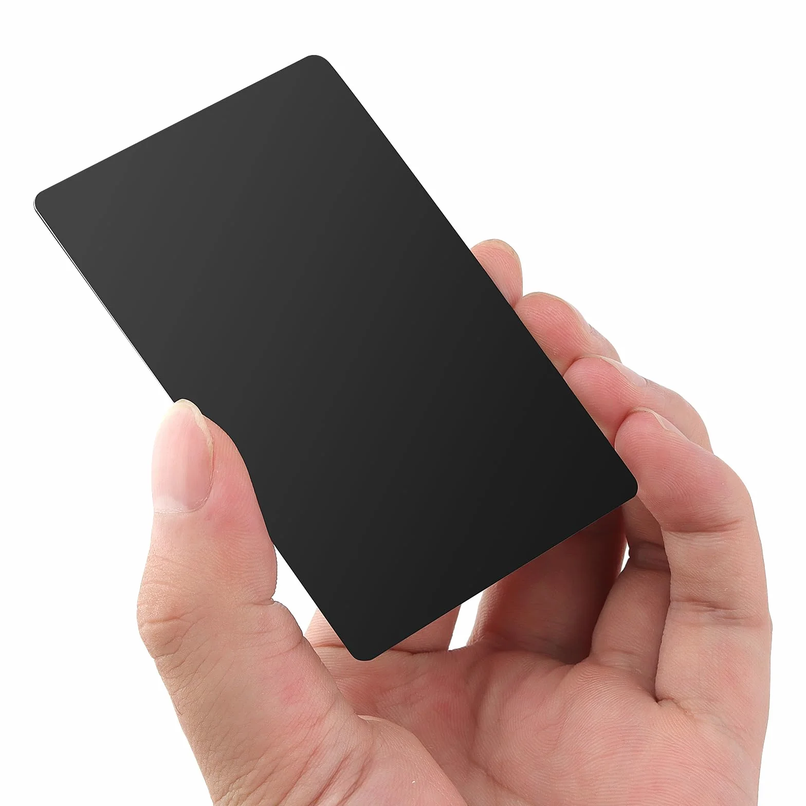 KEILEOHO 150 Pezzi Biglietti da Visita in Alluminio Nero, Metallizzati, 86 x 54 x 0,21 mm