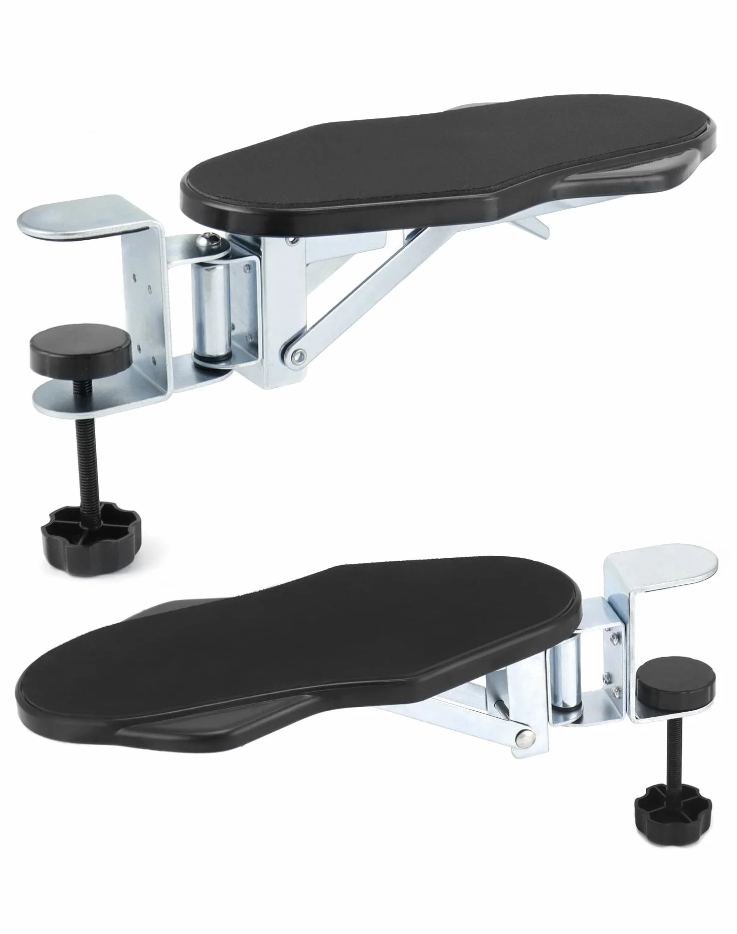 Set di 2 Poggiabraccio Ergonomico da Scrivania, Prolunga Scrivania per Supporto Bracciolo e Gomito, Rotazione 180° Pieghevole 90°