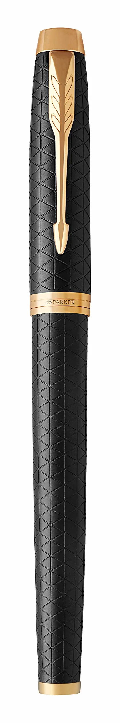 Parker IM Premium Penna roller e penna a sfera con incisione | penna premium | confezione regalo | regalo personalizzato | anniversario | compleanno (nero/oro G.C.)