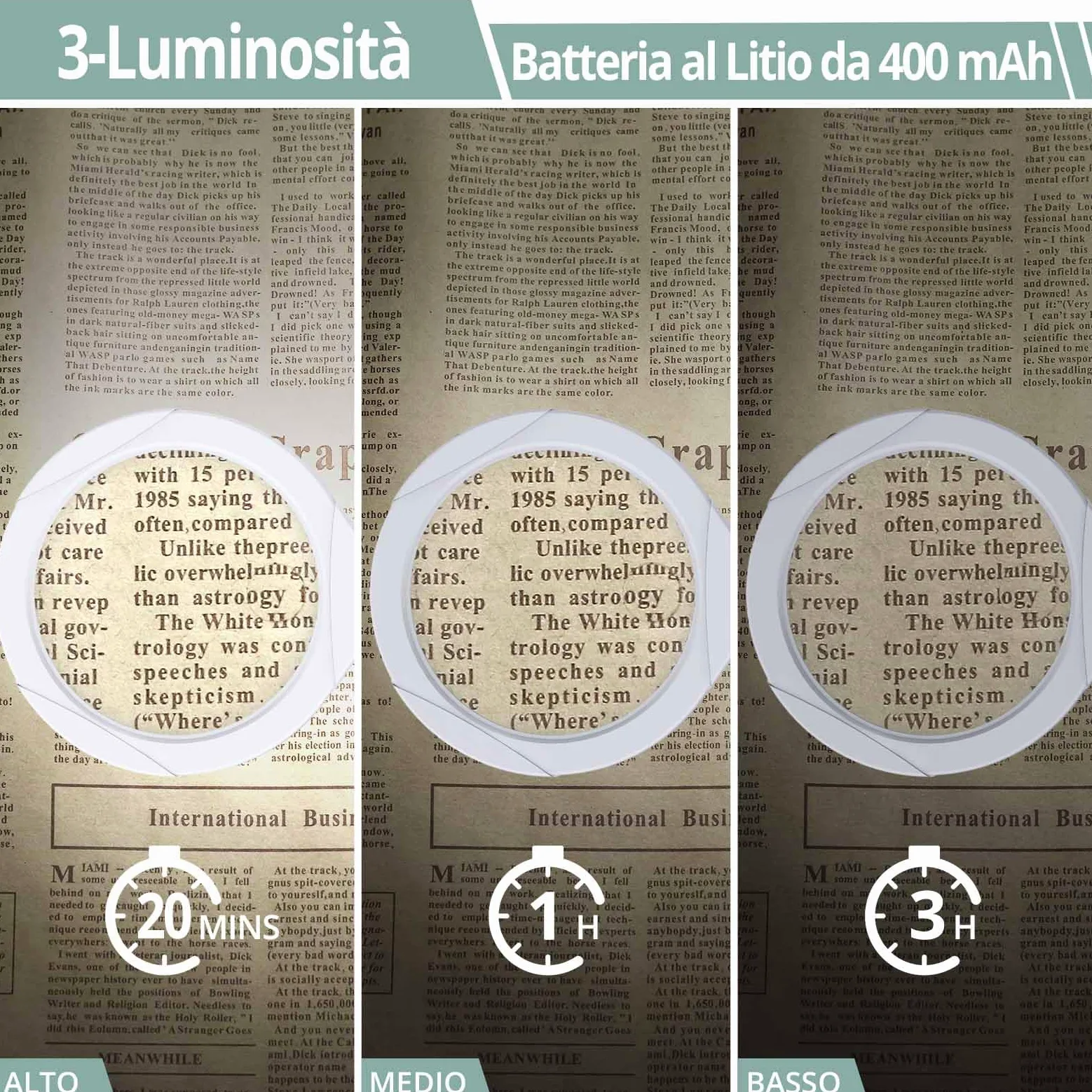 COLFULINE Lente di Ingrandimento con Lampade LED da Tavolo Ingrandimento Professionale 5x e 10x con Base e Morsetto 3 Livelli di Luminosità Regolabili per Lettura Pittura Fai-da-te Modello Manicure