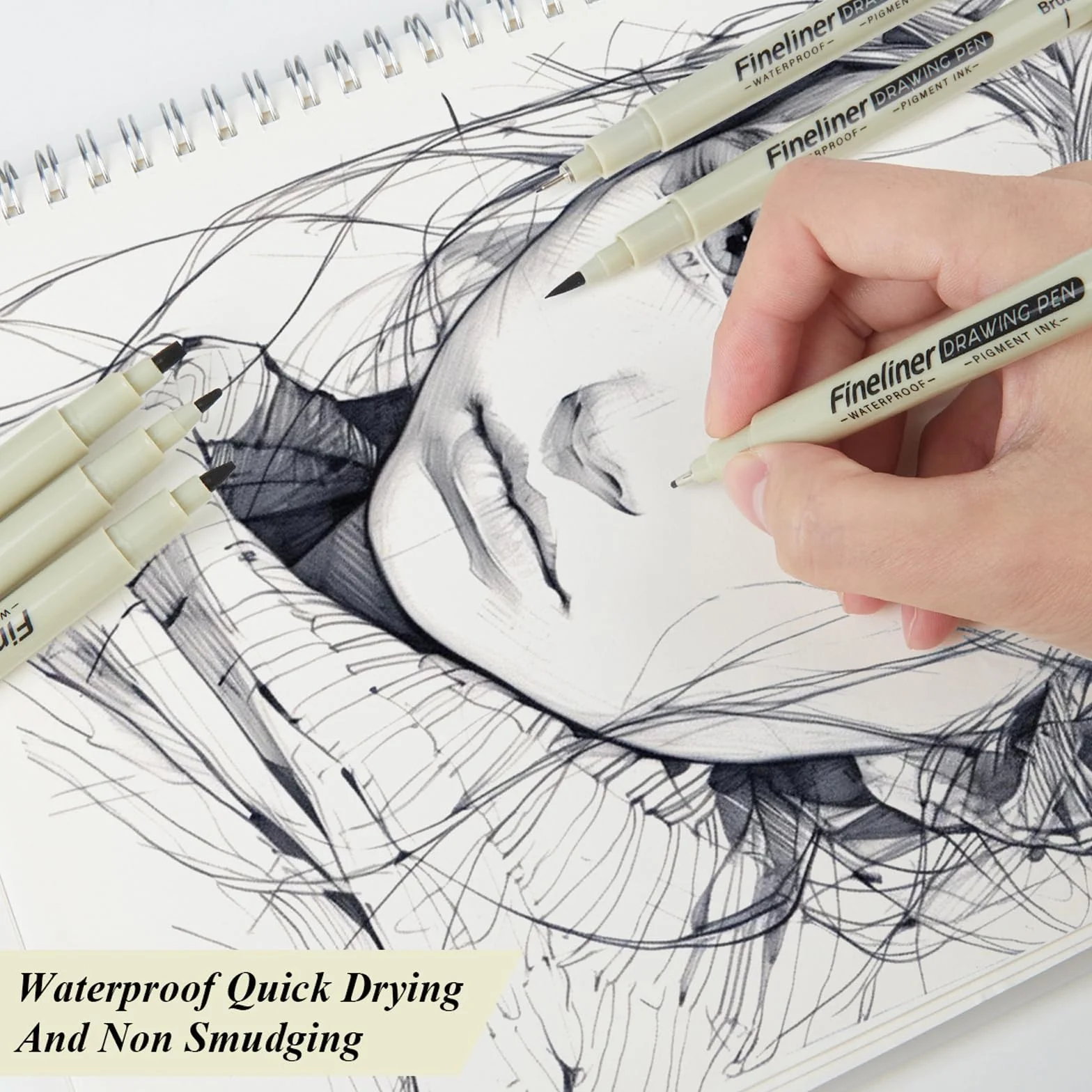 Penne da Disegno Nere 12 Pezzi Fineliner Nero Punta Fine Diverse Larghezze per Disegno Tecnico Illustrazioni Schizzi Manga