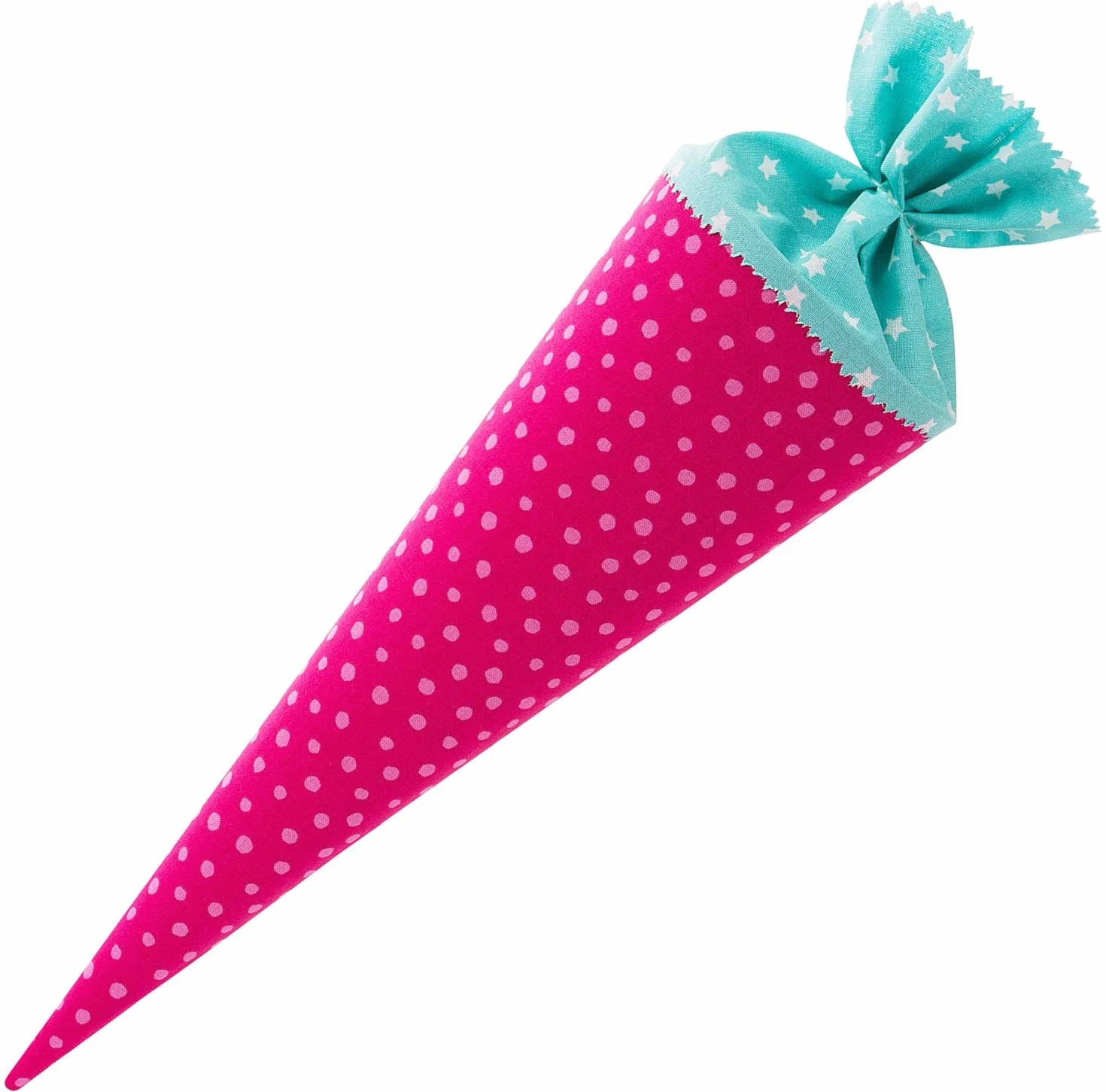 Goldbuch Tessuto Scuola Motivo a Pois e Stelle 35 cm Sacchetto di Zucchero Rosa Turchese Confezione Regalo 93 554