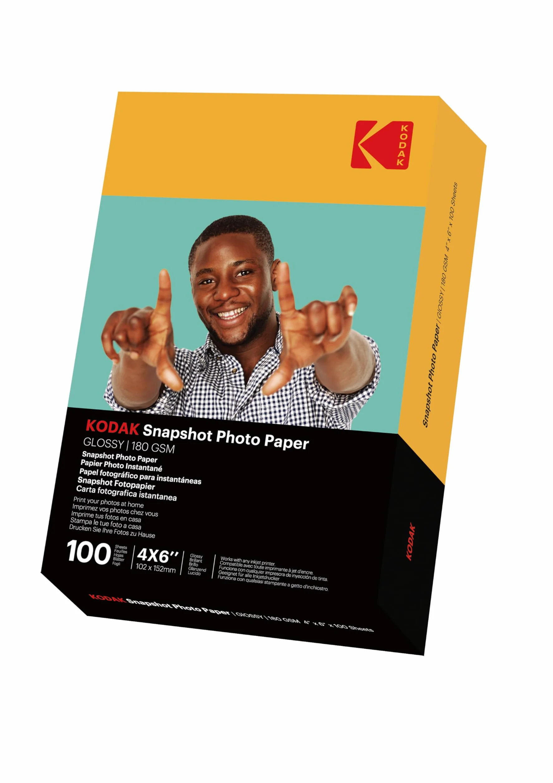 KODAK Snapshot Photo Paper 100 Fogli 102x152mm 180 gsm Carta Fotografica Brillante