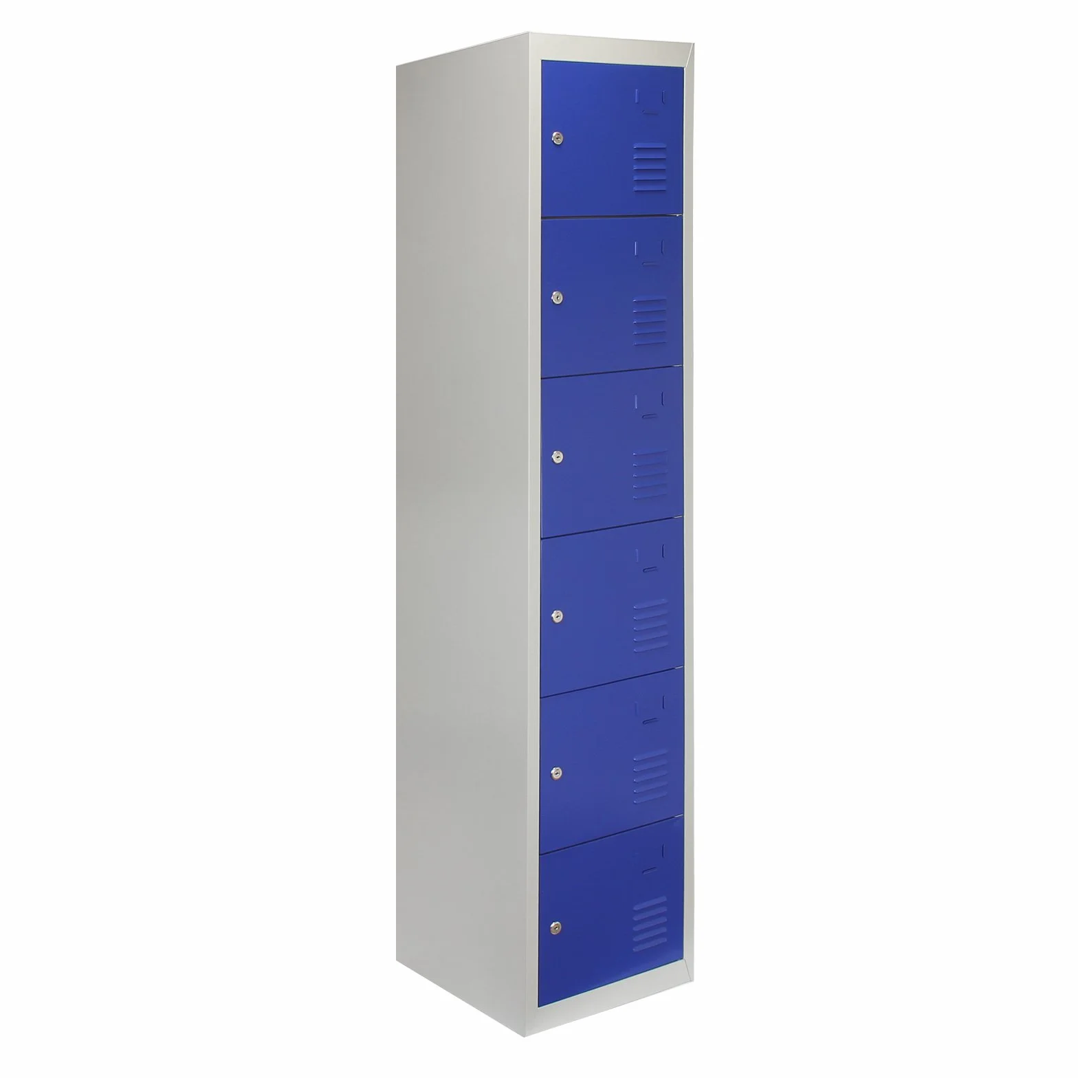 MonsterShop - Armadietto da Montare con 6 Porte Blu in Acciaio 45cm x 38cm x 180cm per Scuole, Palestre e Spogliatoi