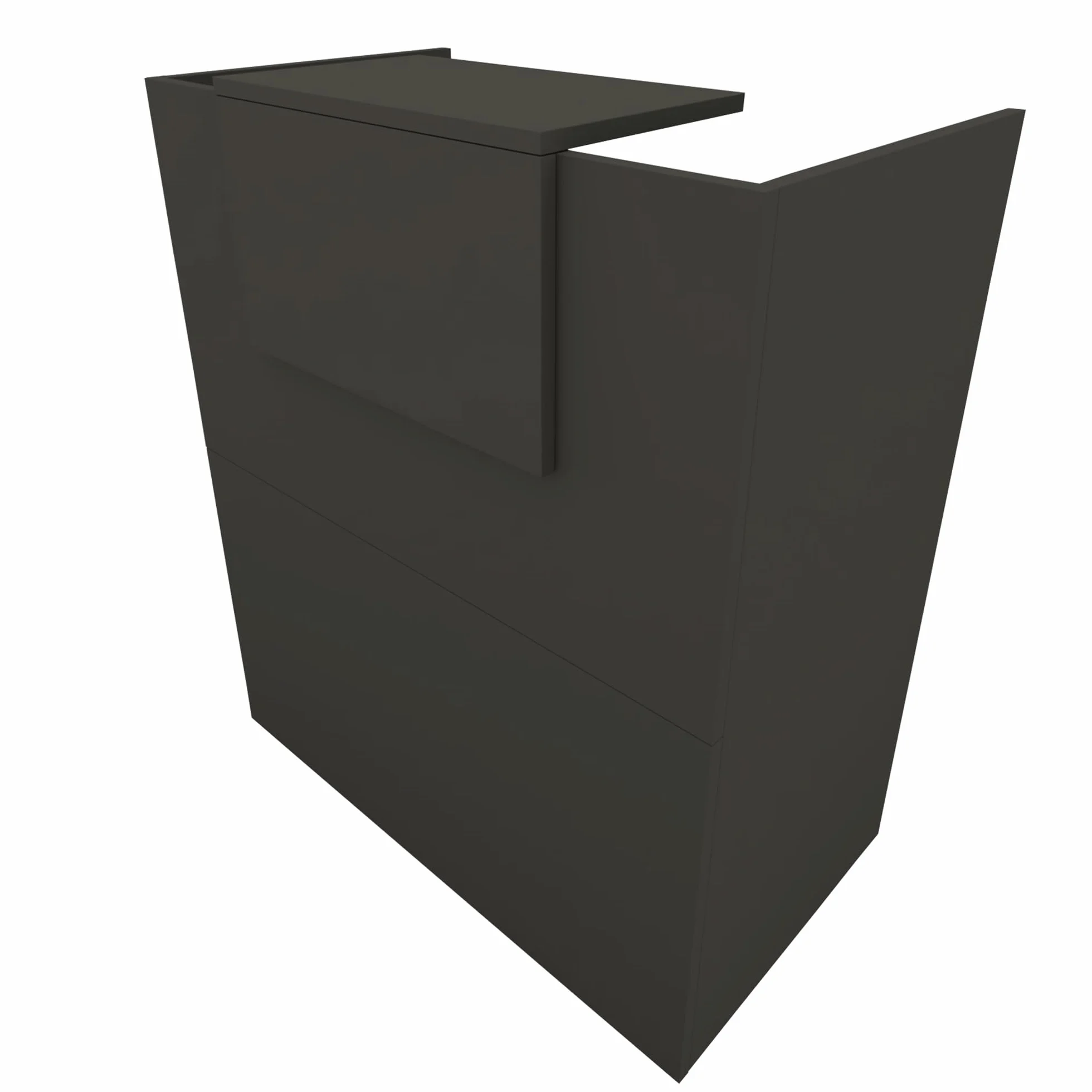 Henor Bancone Reception Oja. 100 x 50 x 107 cm. Legno Con tavolo interno. Ideale per ufficio, reception, attenzione, commercio. Grafite Opaco