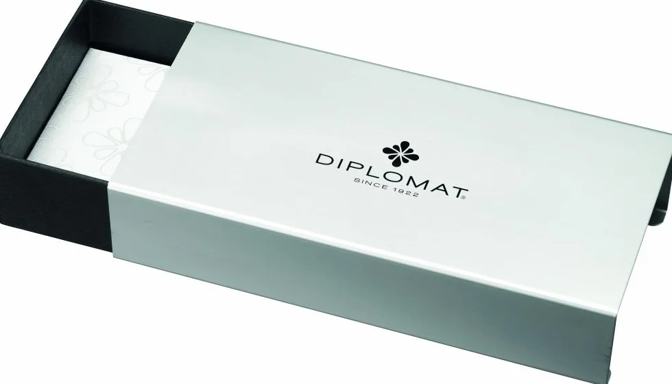 Diplomat Excellence - Penna stilografica A2 con punta fine in acciaio, colore: Oro Evergreen
