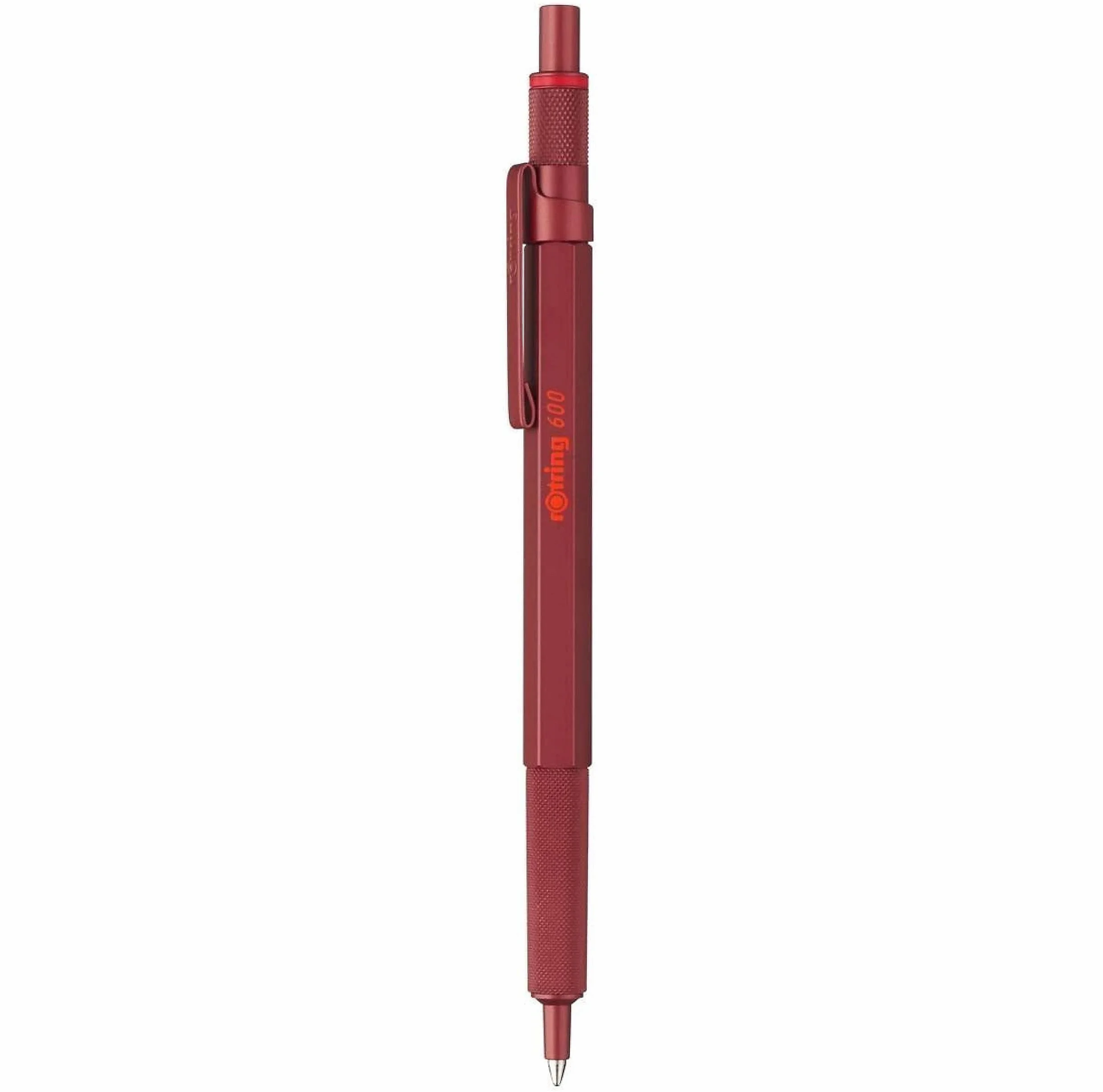rOtring 600 - Penna a sfera ricaricabile, punta media, Inchiostro Nero, Fusto rosso